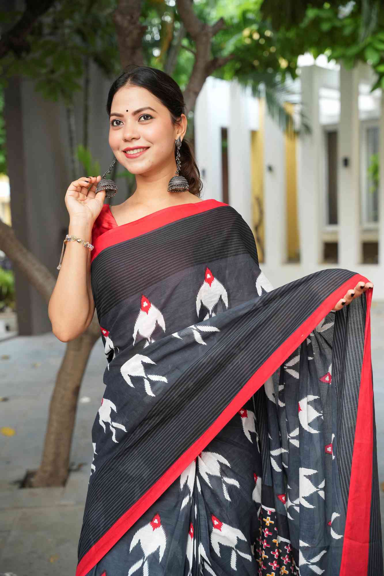 Jaipuri Block Printed Mulmul Cotton Ready to wear Saree