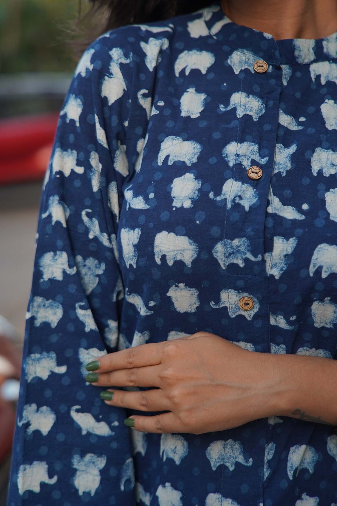 Beautiful Indigo Printed Mulmul Cotton Co-ord set Style  Summer Designer Dress