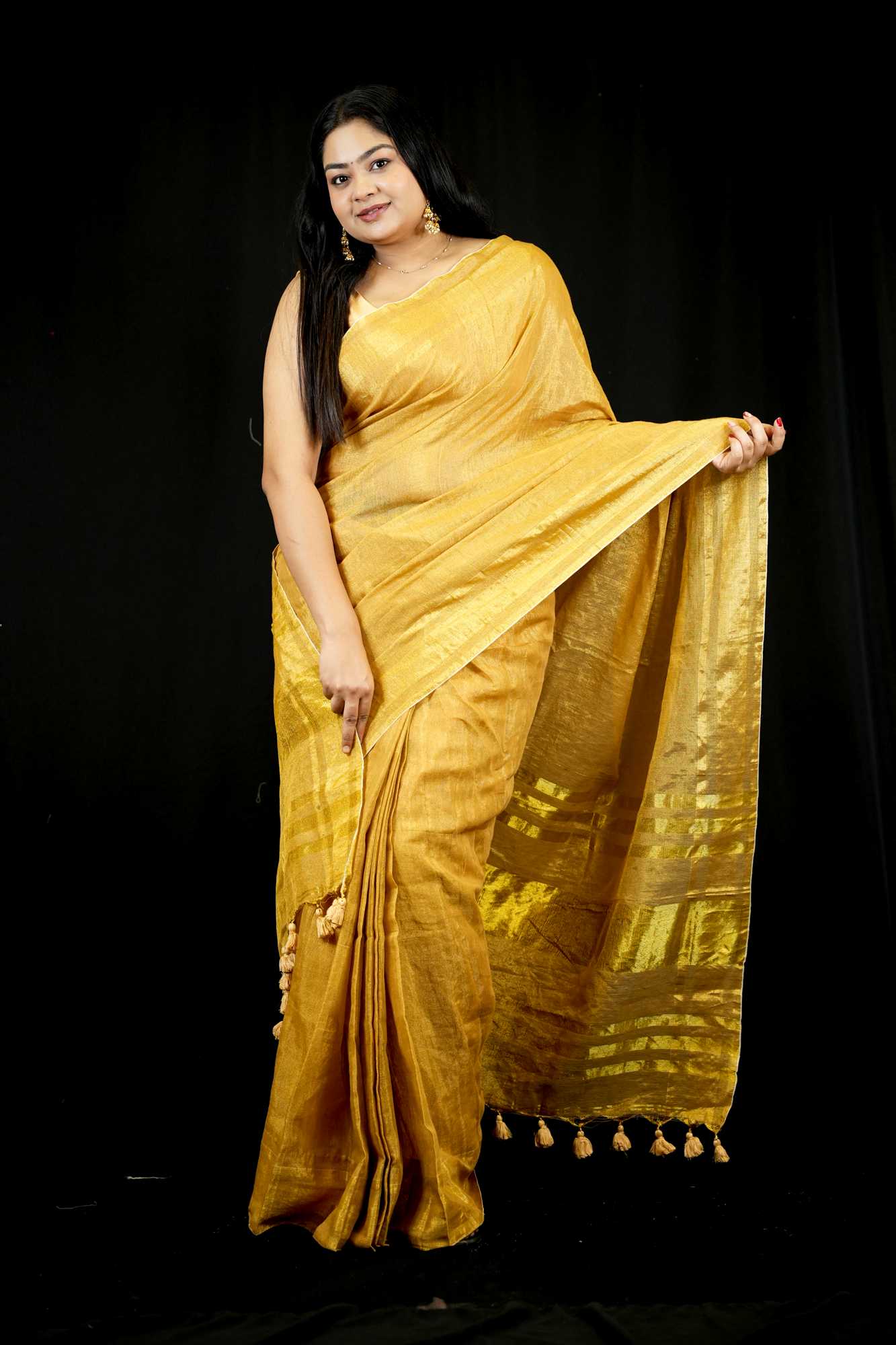 Tissue Handloom Traditional Weaving Ready to Wear Saree