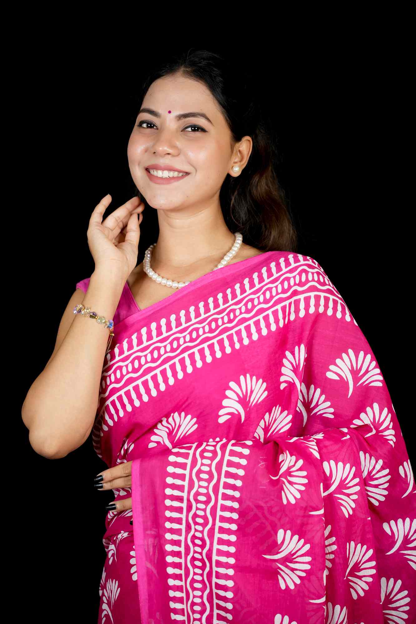 Mulmul Cotton Jaipuri Hand Block Printed  Ready to wear Saree