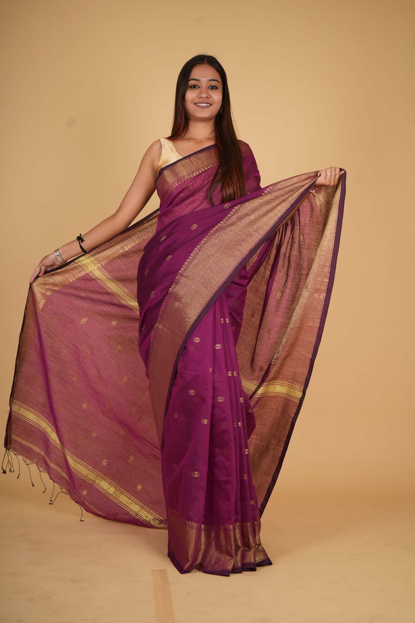 Maheshwari cotton silk Ready to wear saree Isadora Life