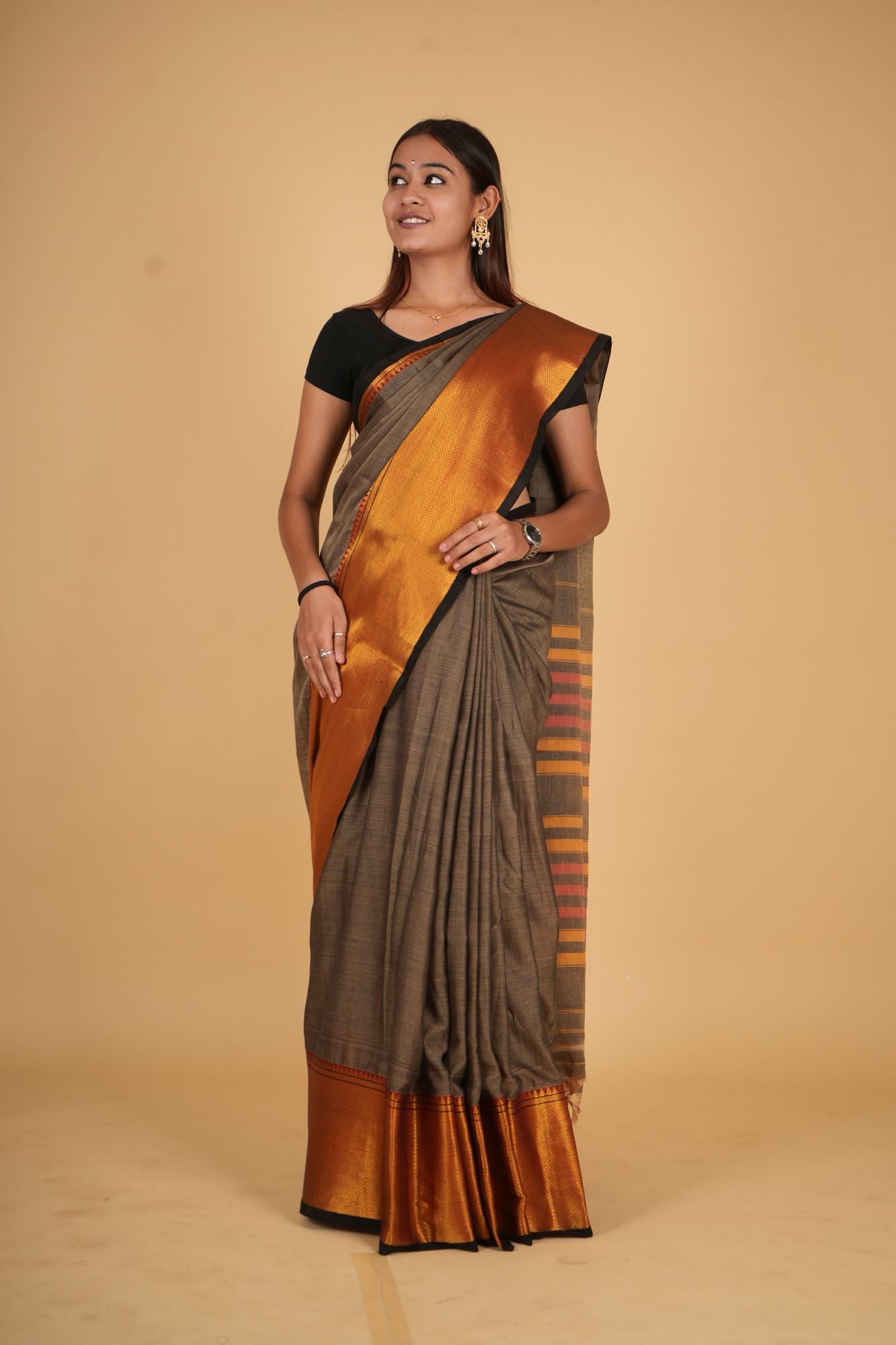 Woven Dharwad South Cotton Ready to wear Saree