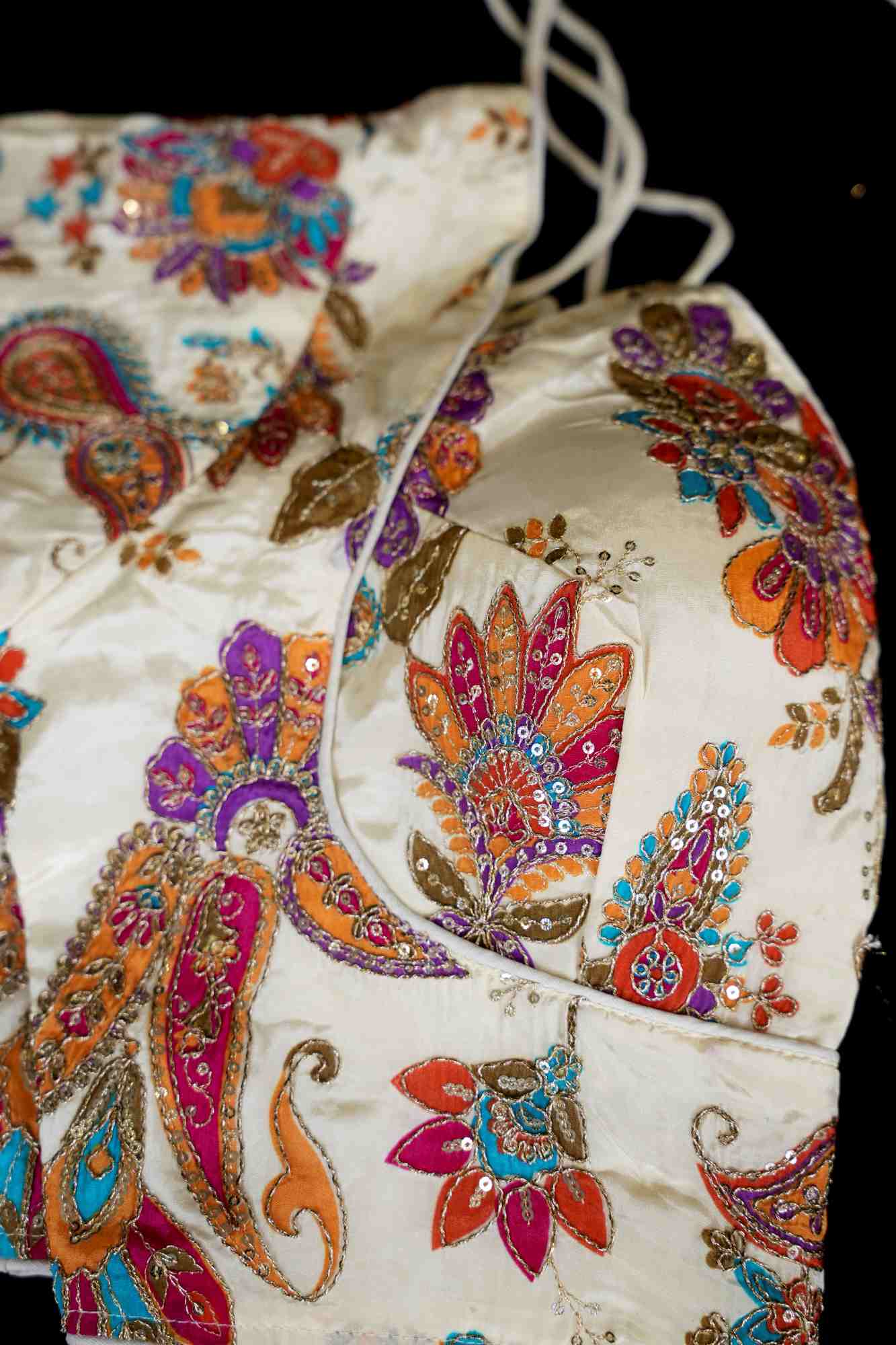 Heavy Chinon with Zari Work Embroidery Ready to Wear Blouse