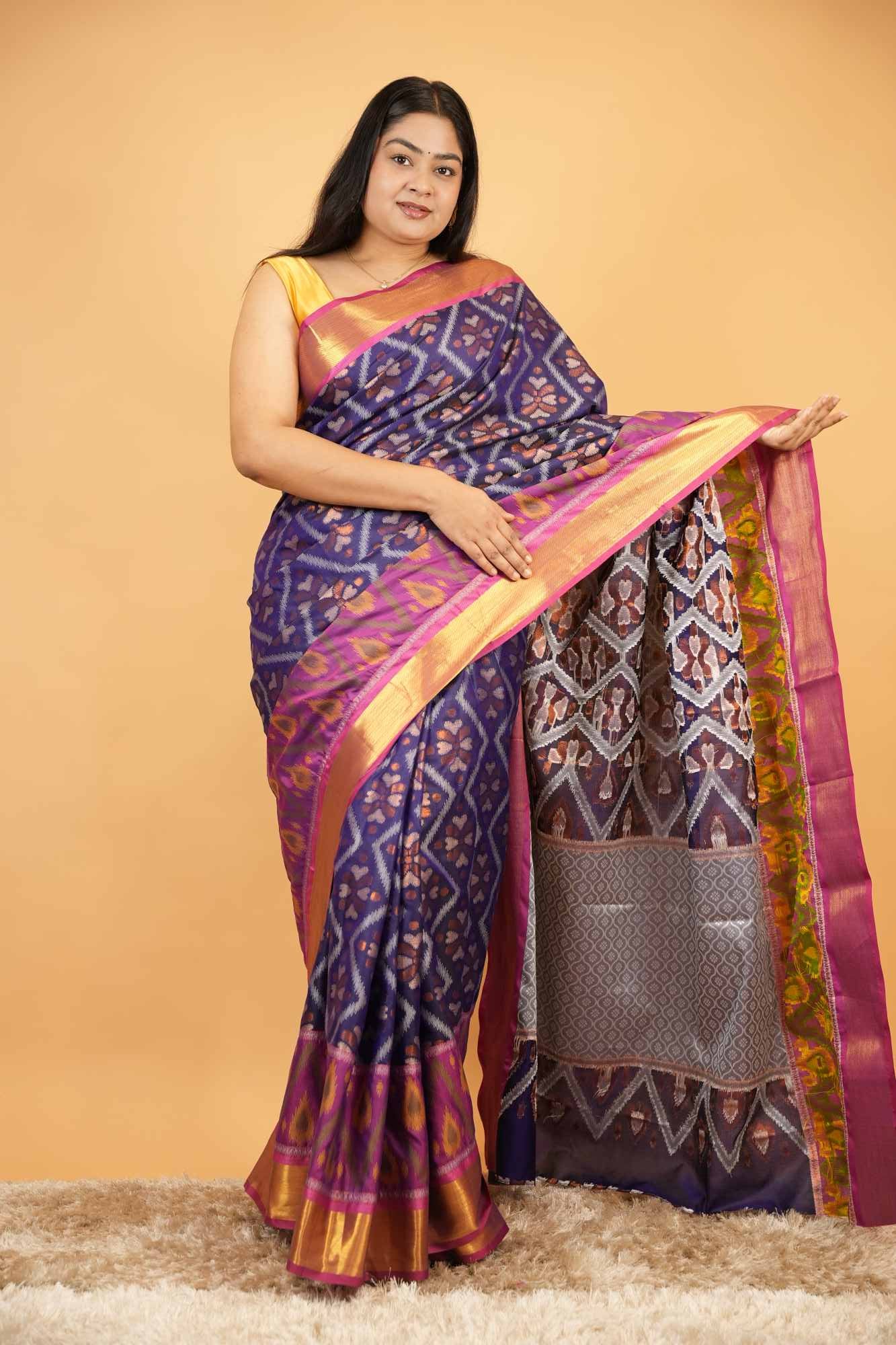 Patolla Cotton with Golden  Broder Ready To Wear Saree
