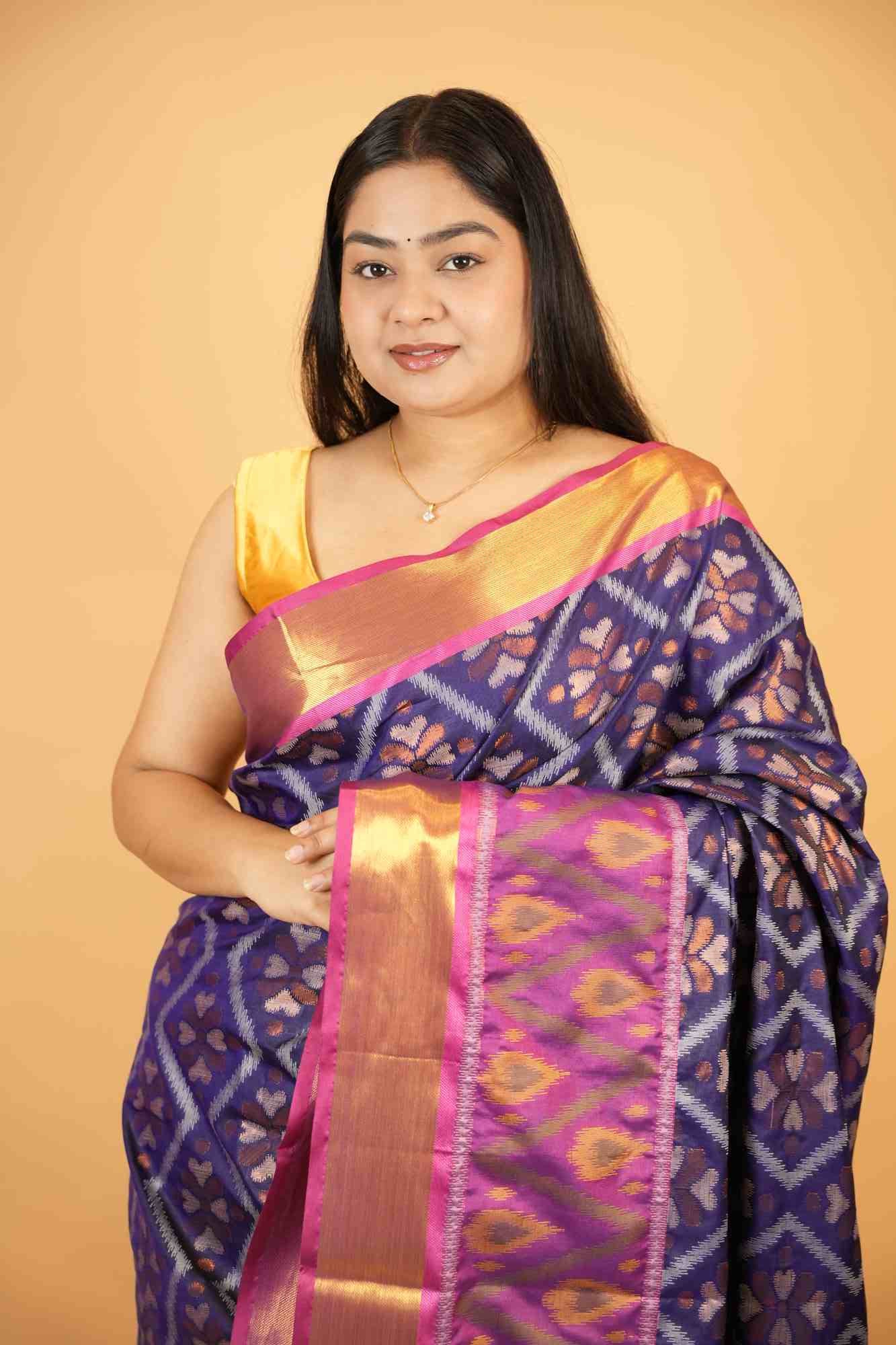 Patolla Cotton with Golden  Broder Ready To Wear Saree