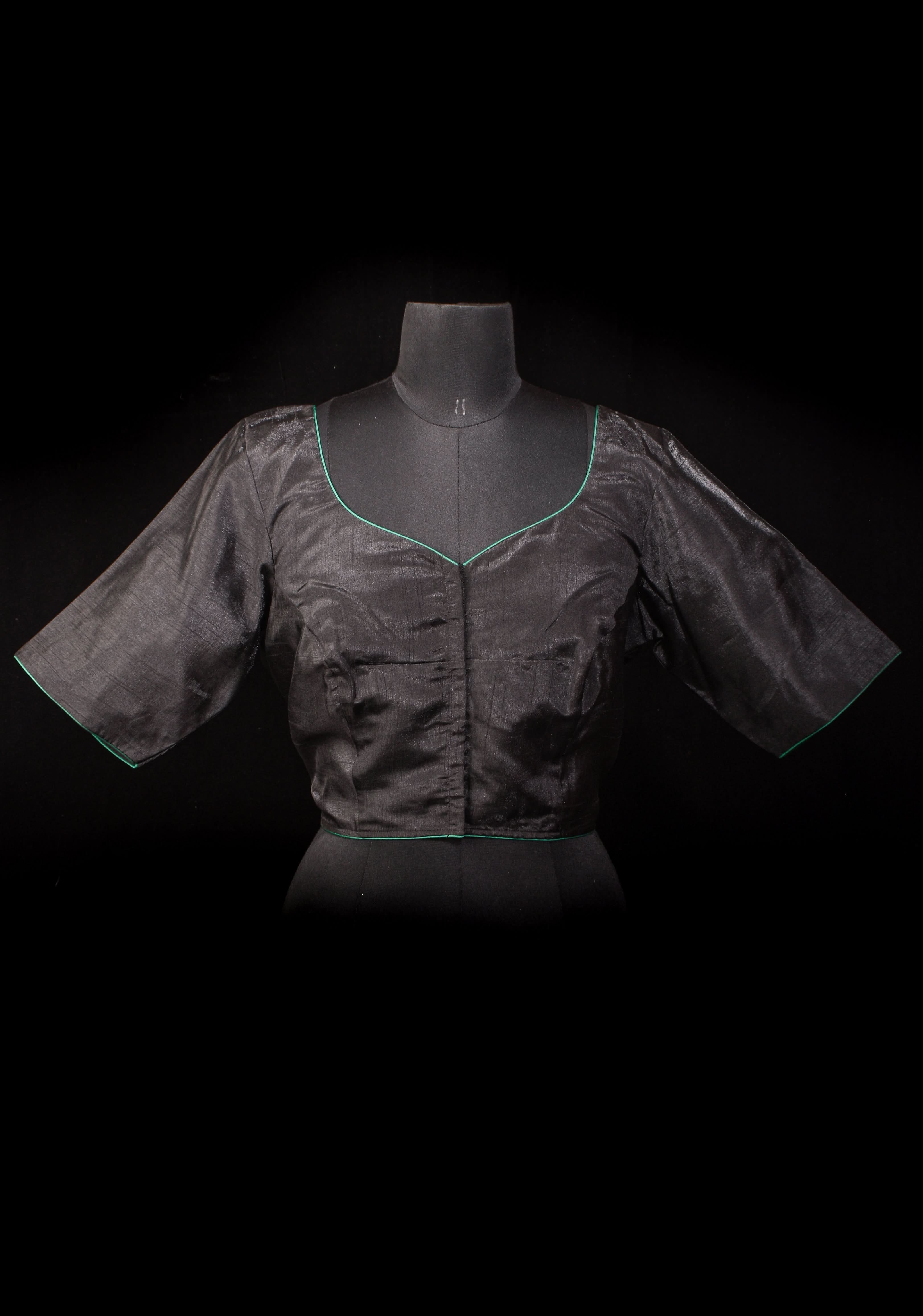 Floral - Authentic Hand painting on Black semi silk blouse | Shobitam