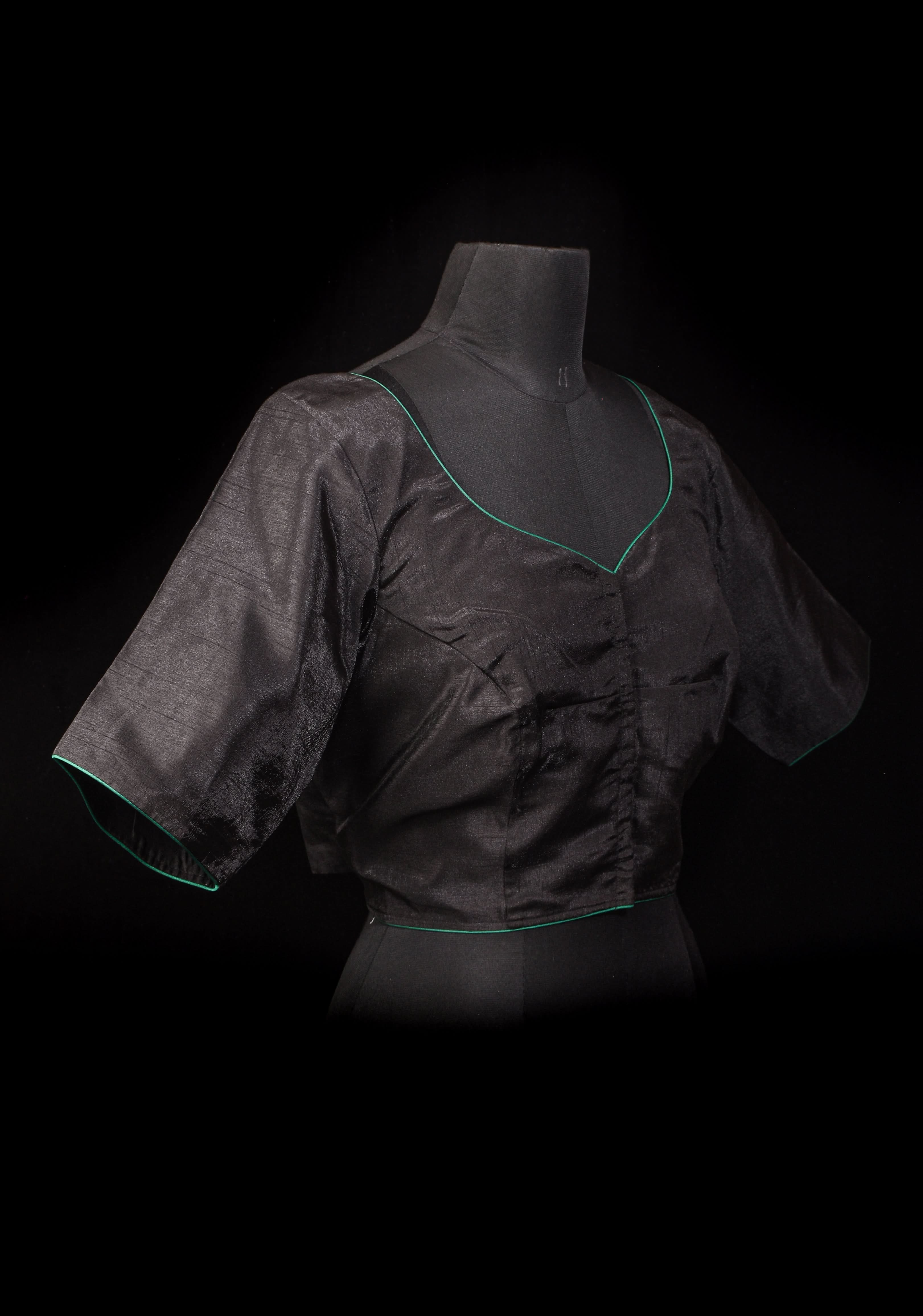 Floral - Authentic Hand painting on Black semi silk blouse | Shobitam