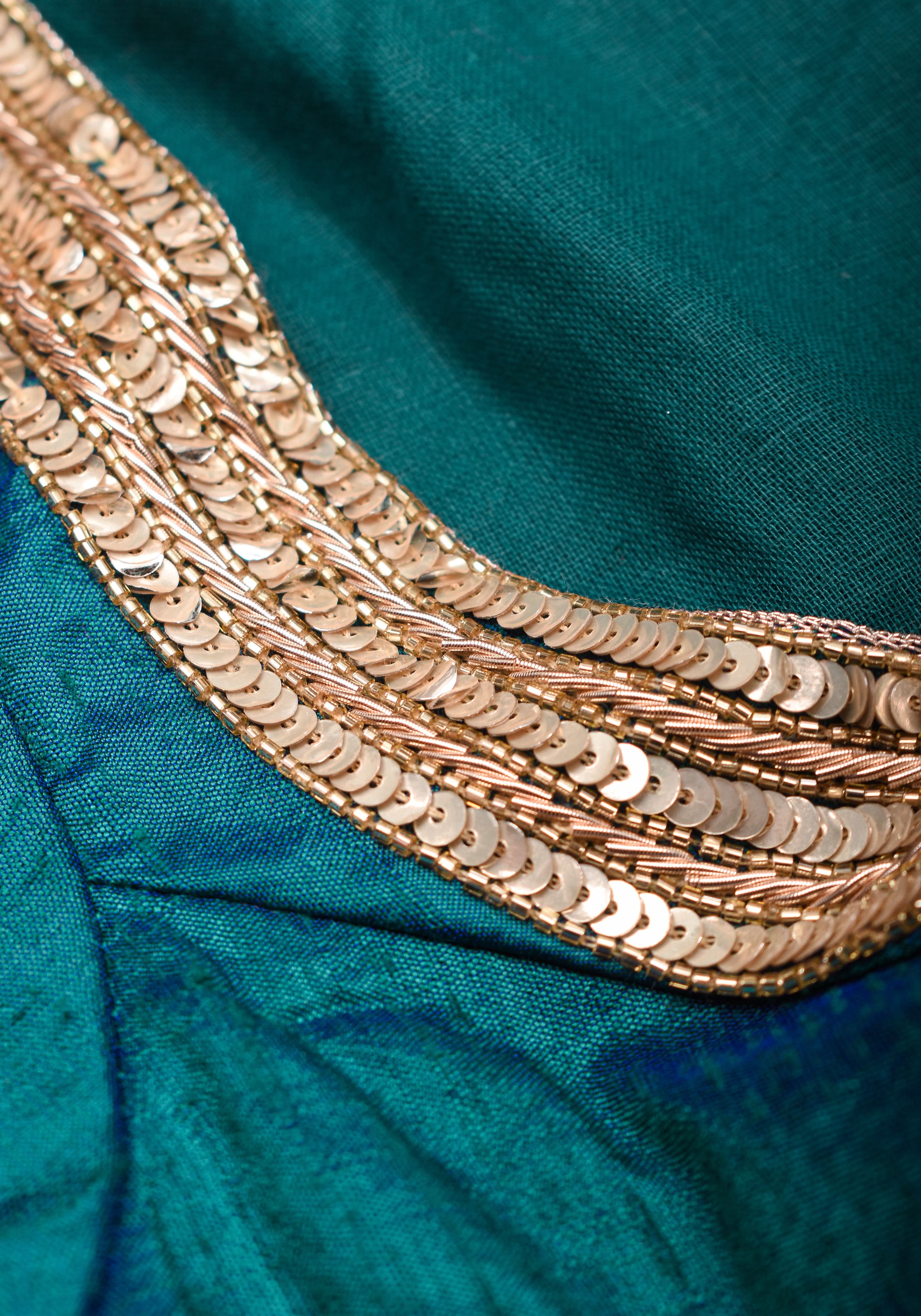 Exquisite 5" Hand Zardosi Peacock in Mandala Prominent Waist belt in Pure raw silk | Made to Order | Shobitam