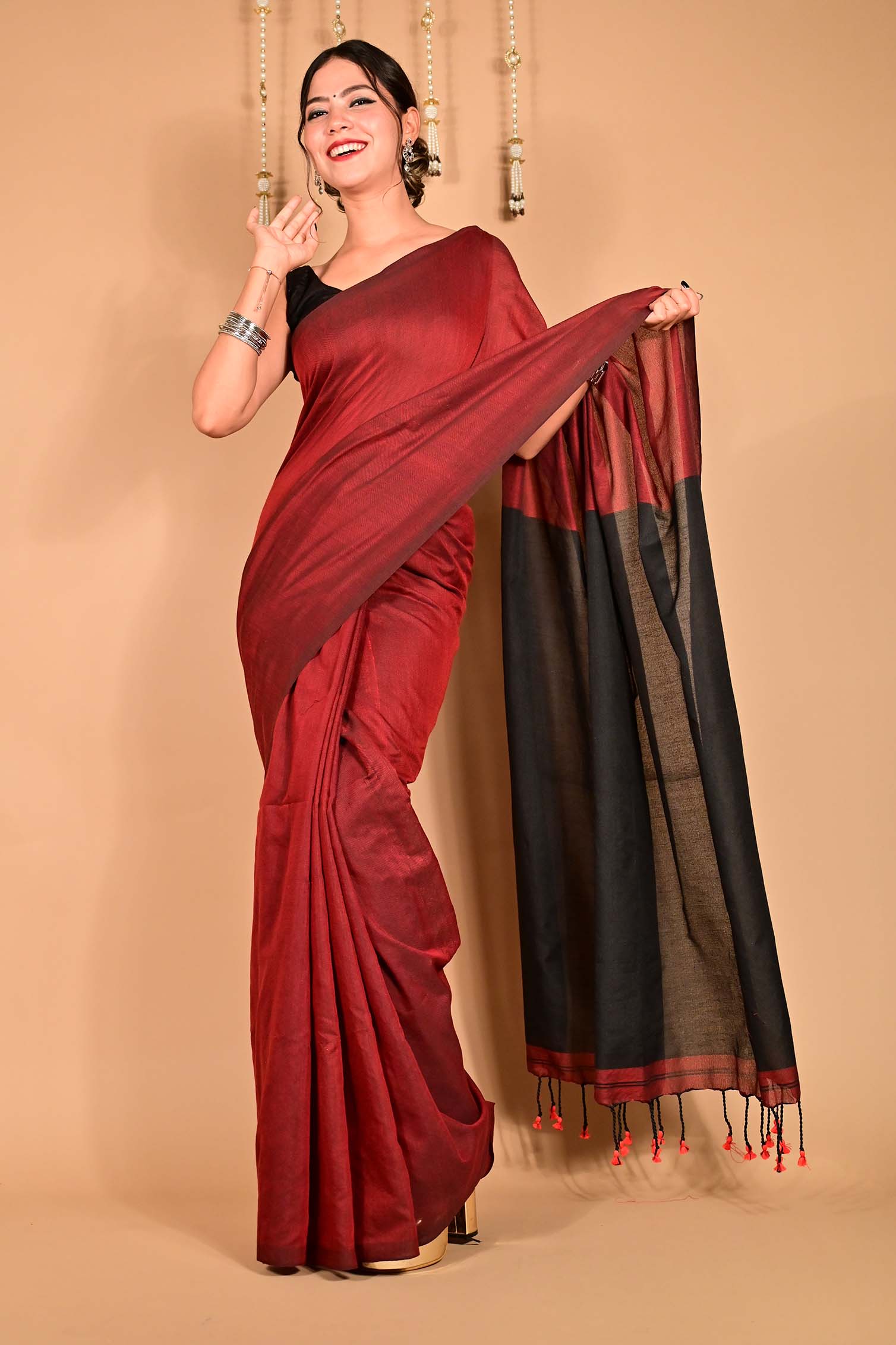 Amazing Maroon Color Silk Base Saree With Zari And Sequins Work Border