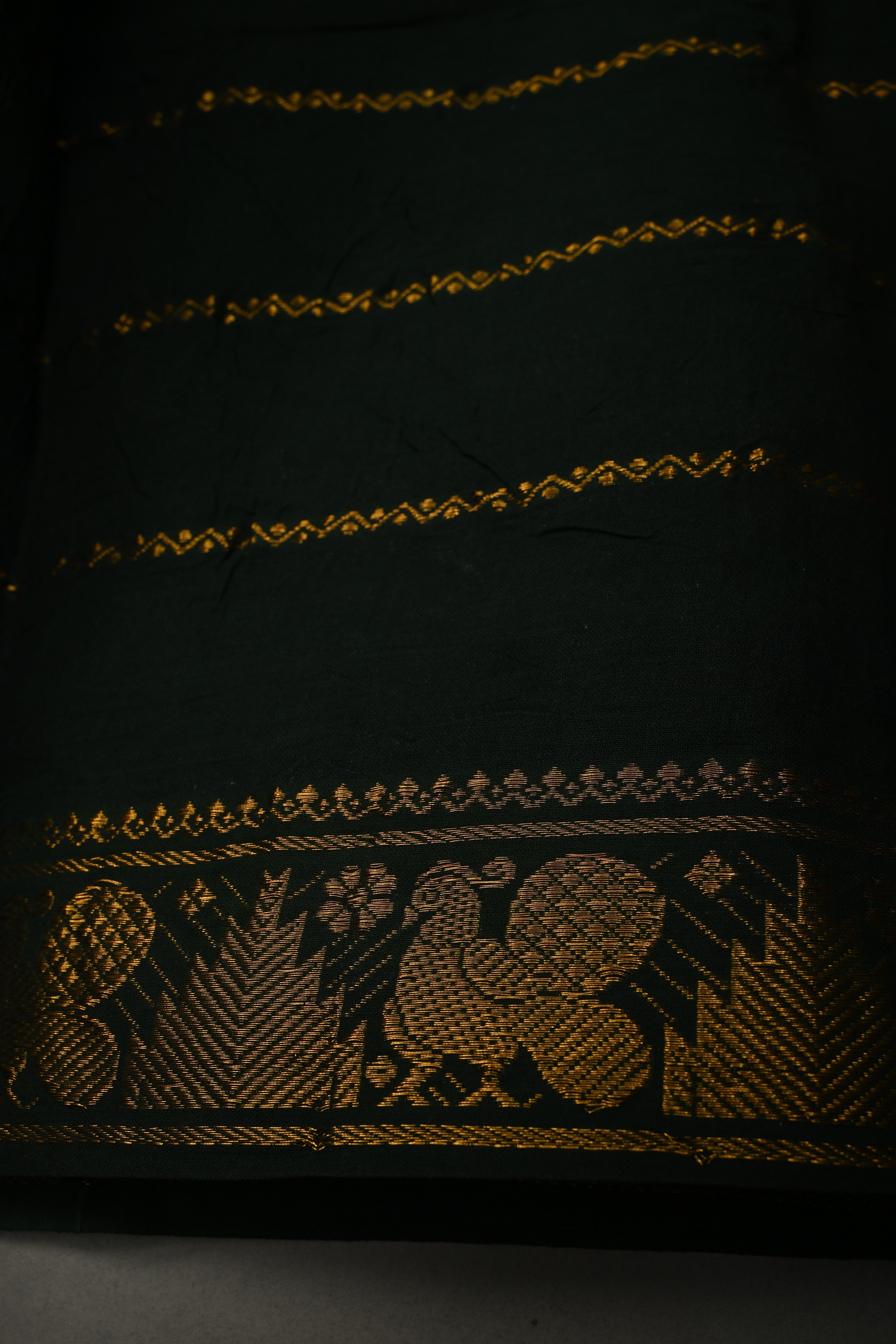 Maroon Veldhari Zari Stripes Saree on Madurai Cotton With Contrast Zari Border | Shobitam