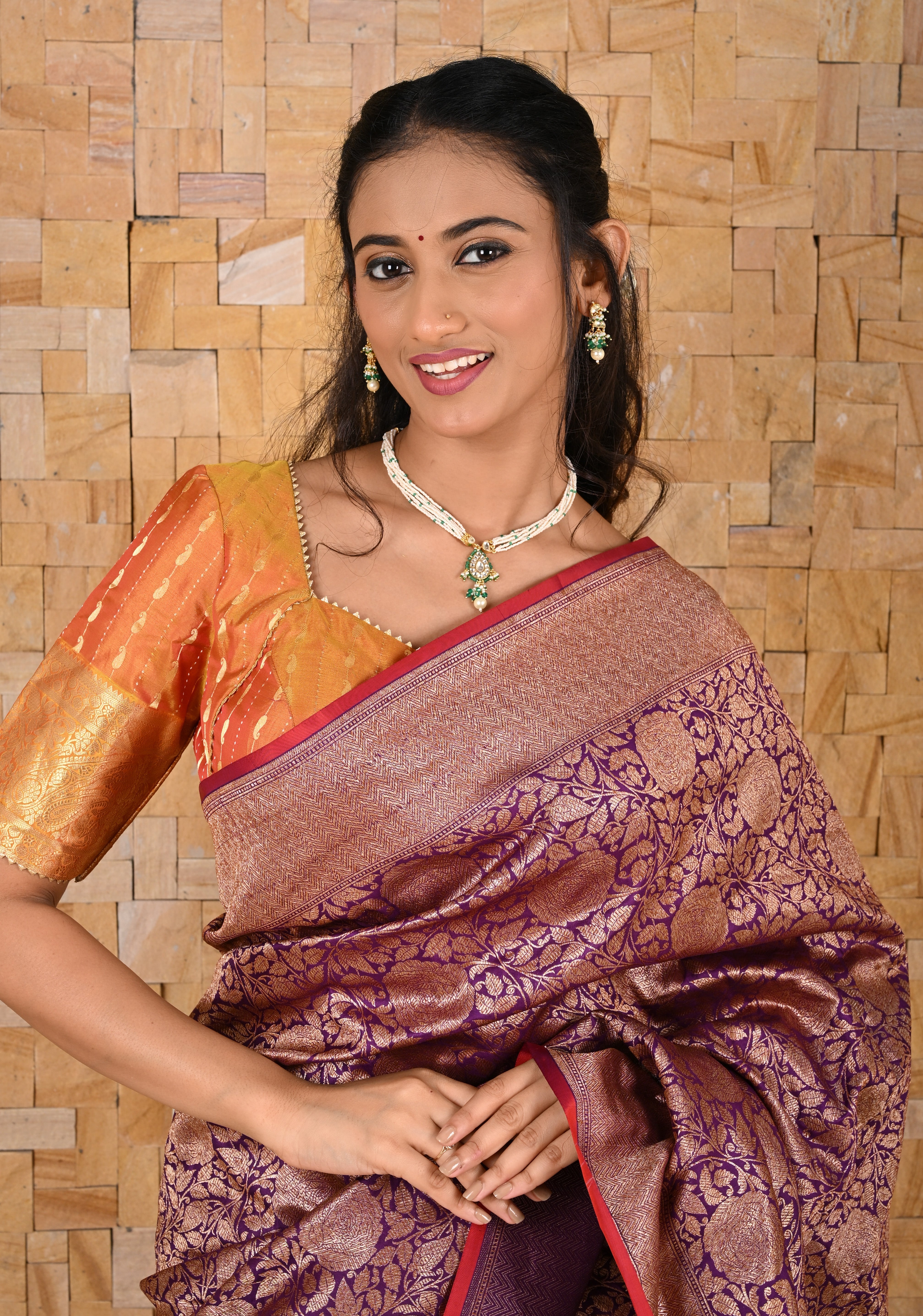 Mustard Dual Tone, Choli Cut Blouse with Zari and Gotta detailing, Made to Order, Customizable | Shobitam