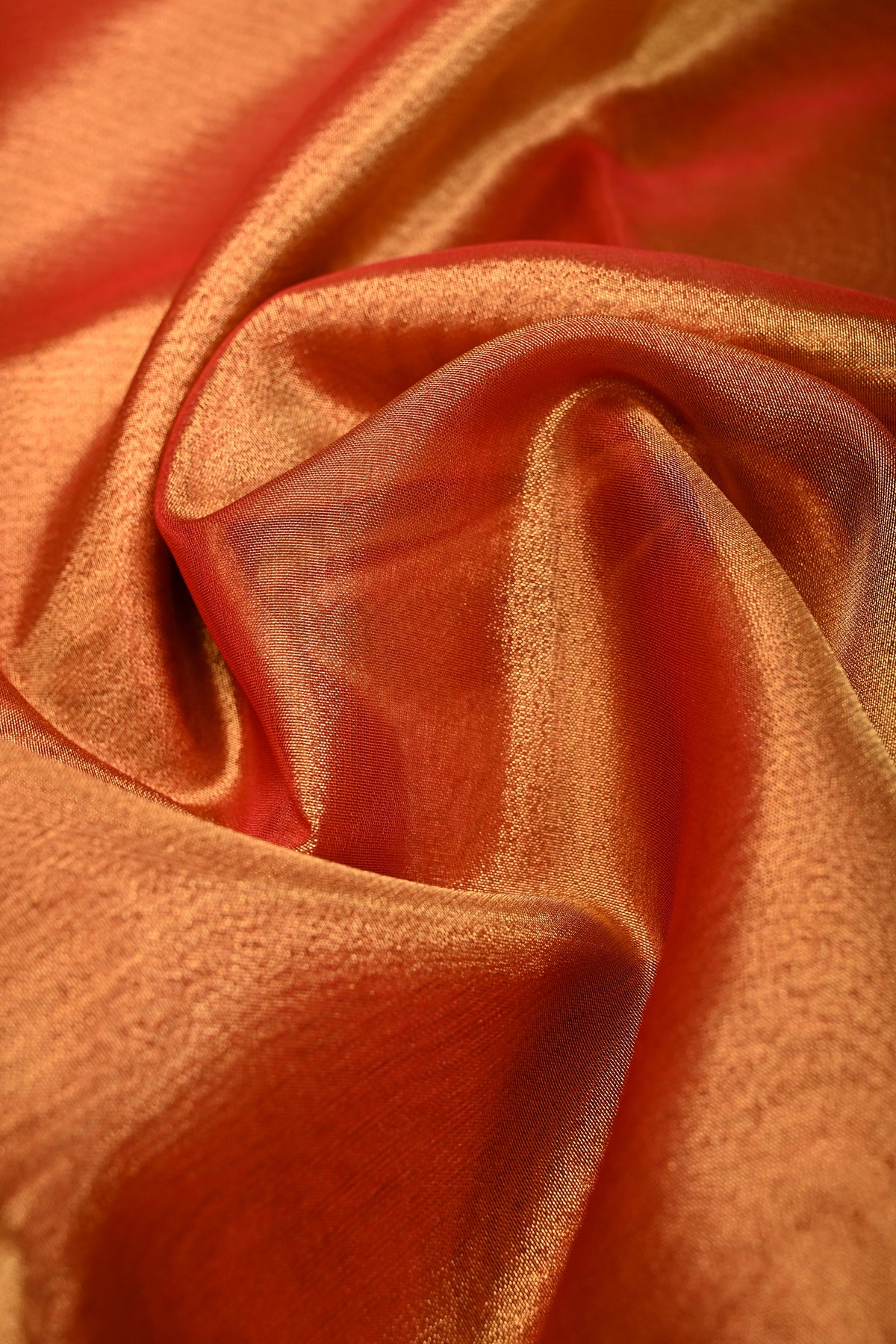 Pink Gold Tissue Semi Silk Saree with  Contrast Zari Border | SHOBITAM