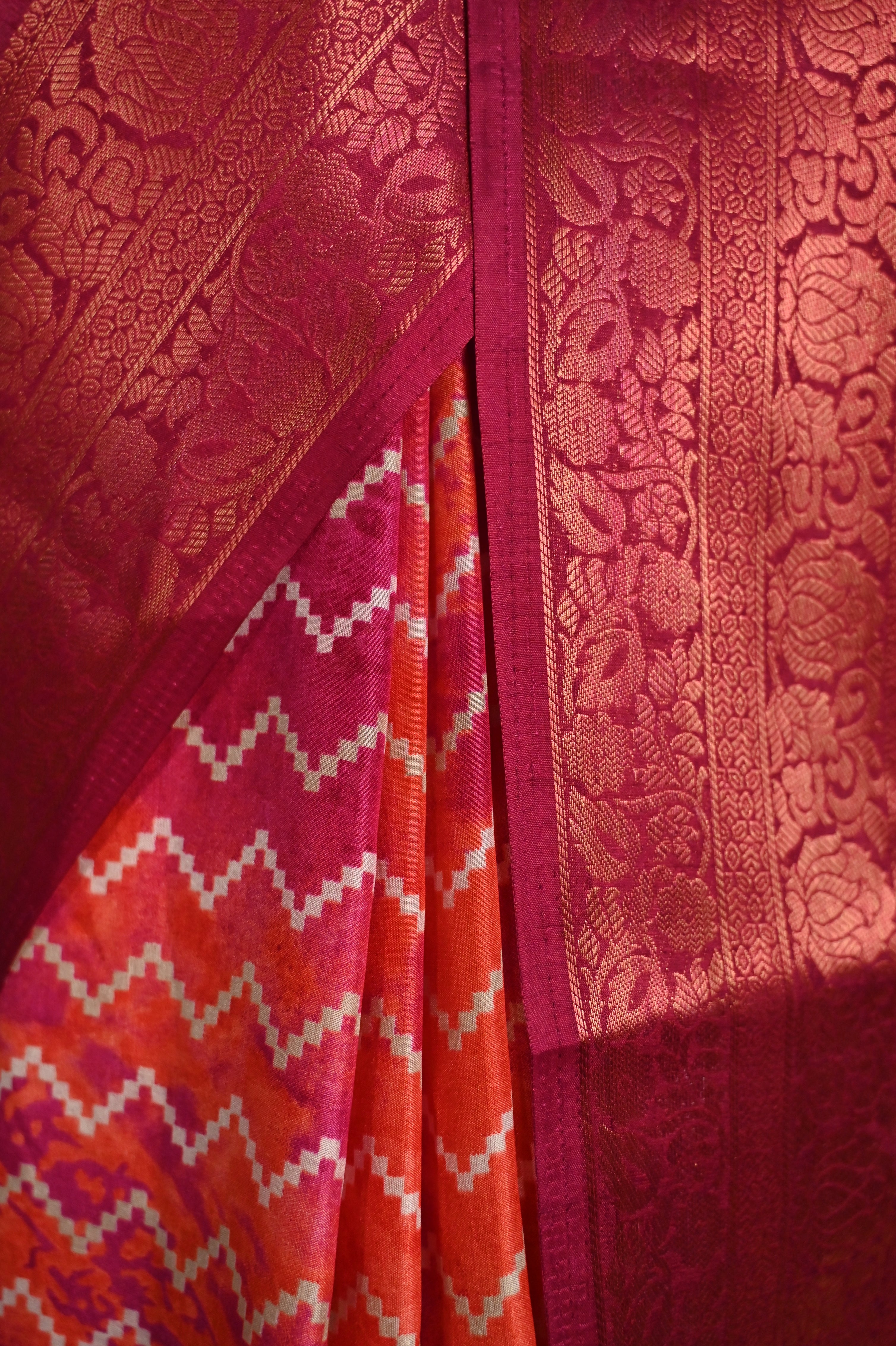 Beautiful Pink Lehriya Printed Over All With Jacquard Border Dola SIlk Wrap In One Minute Saree