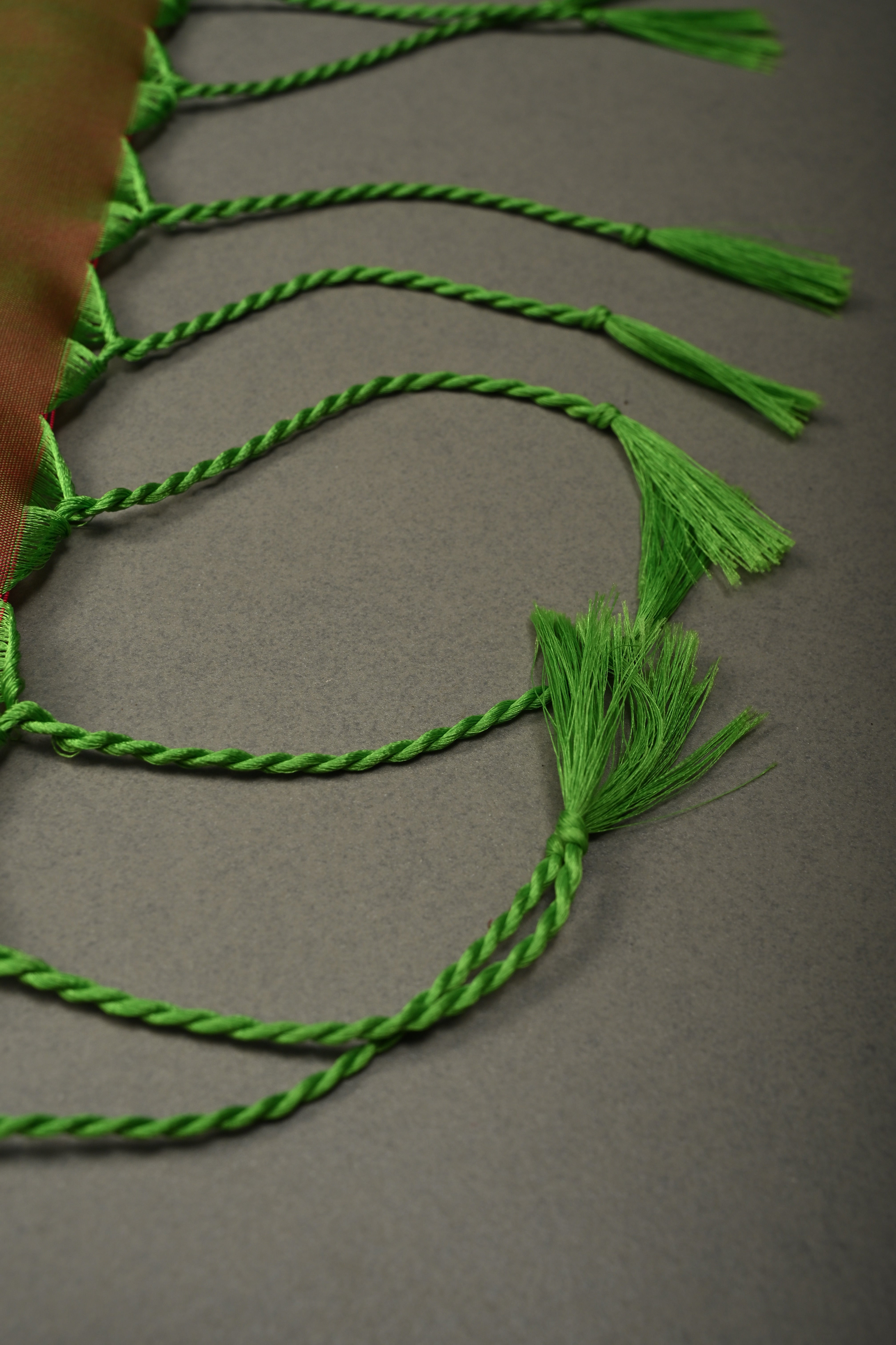 Green Dual tone Kanchi Semi Silk Saree with Floral Zari Buttas and Gold-Silver Motifs on Border | Shobitam