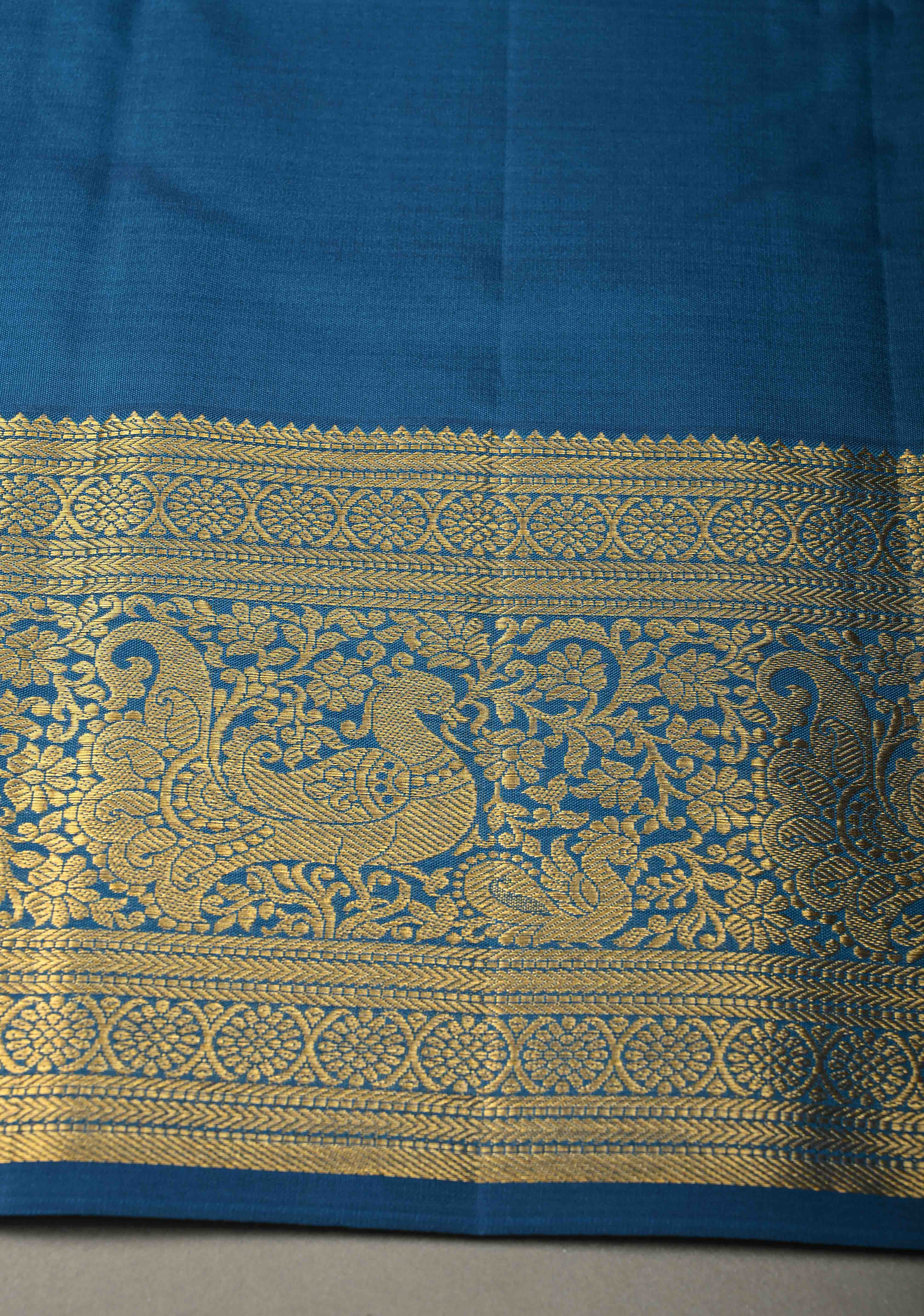 Vadamalli Kanjivaram Semi Silk Saree with Zari Brocade and Contrast Zari Border | Shobitam