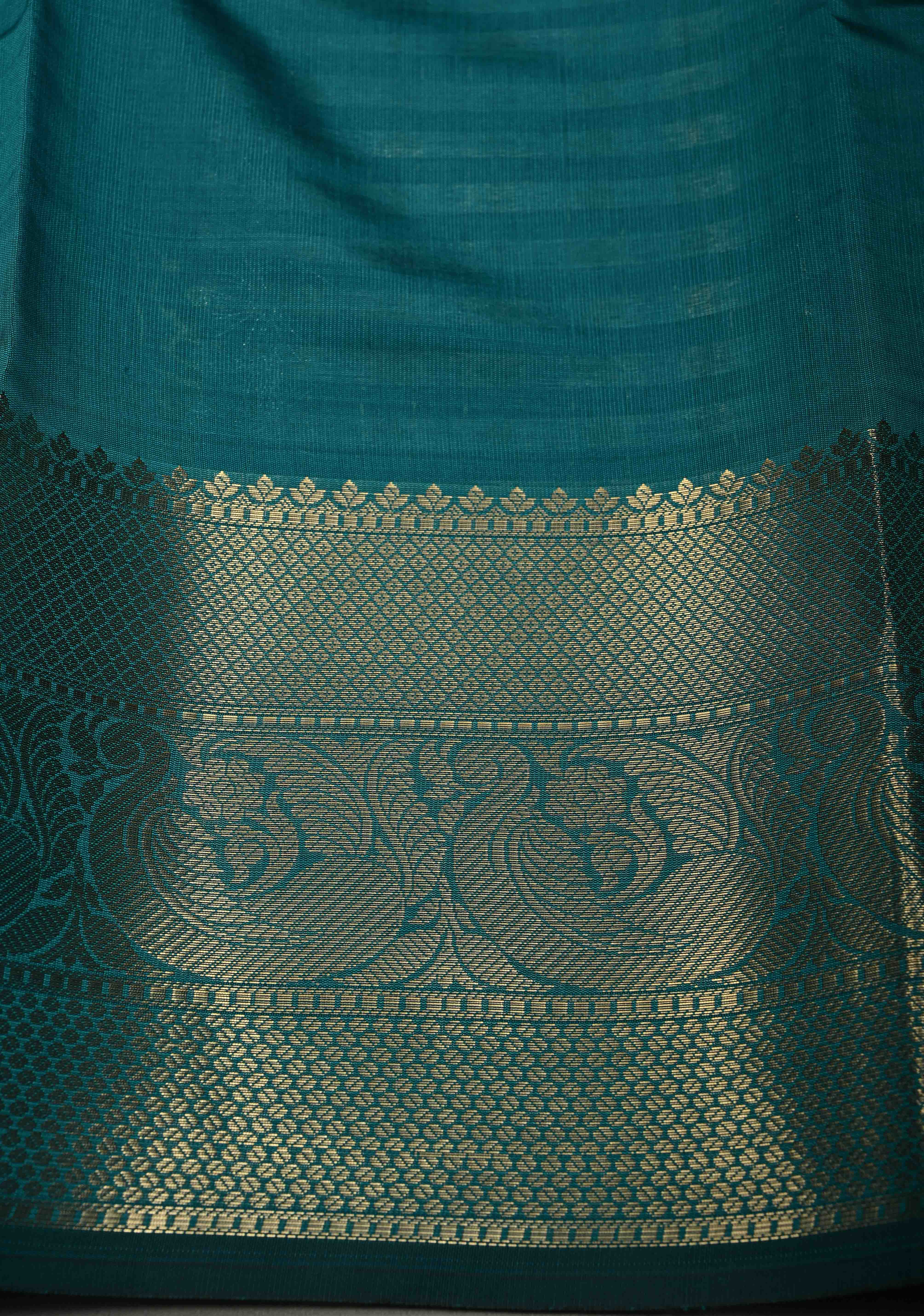 Rama Green Semi Silk Saree with Sona Rupa Zari Buttis Brocade and Zari Border