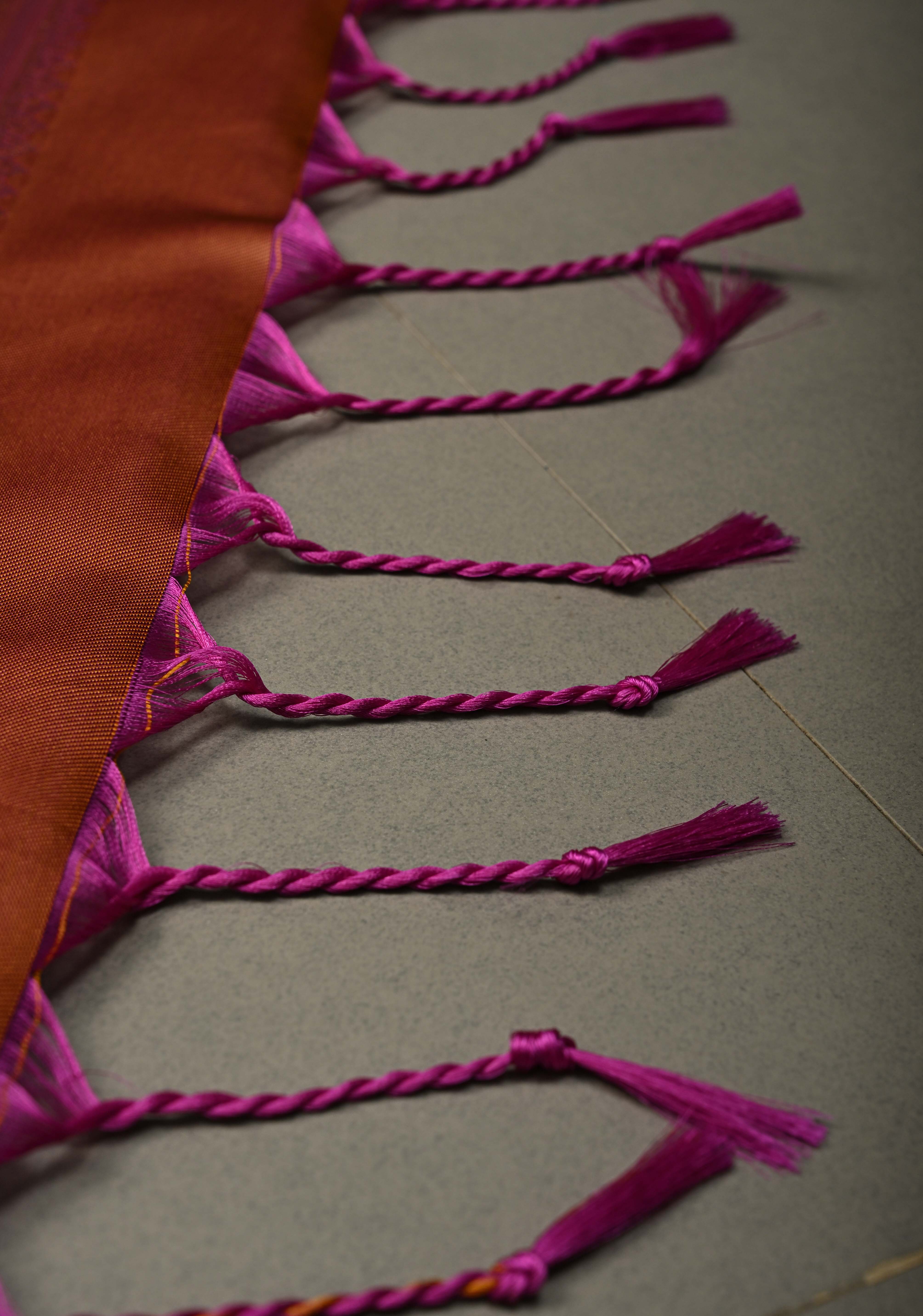 Vadamalli Kanchi Semi Silk Saree with Zari Buttas and Contrast Zari Border | Shobitam