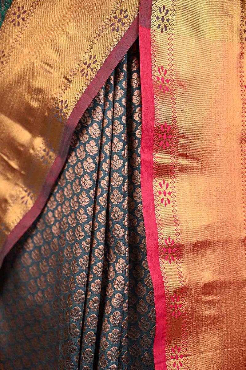 Ready to wear kanjivaram semisilk Wrap in 1 minute Saree - Isadora Life