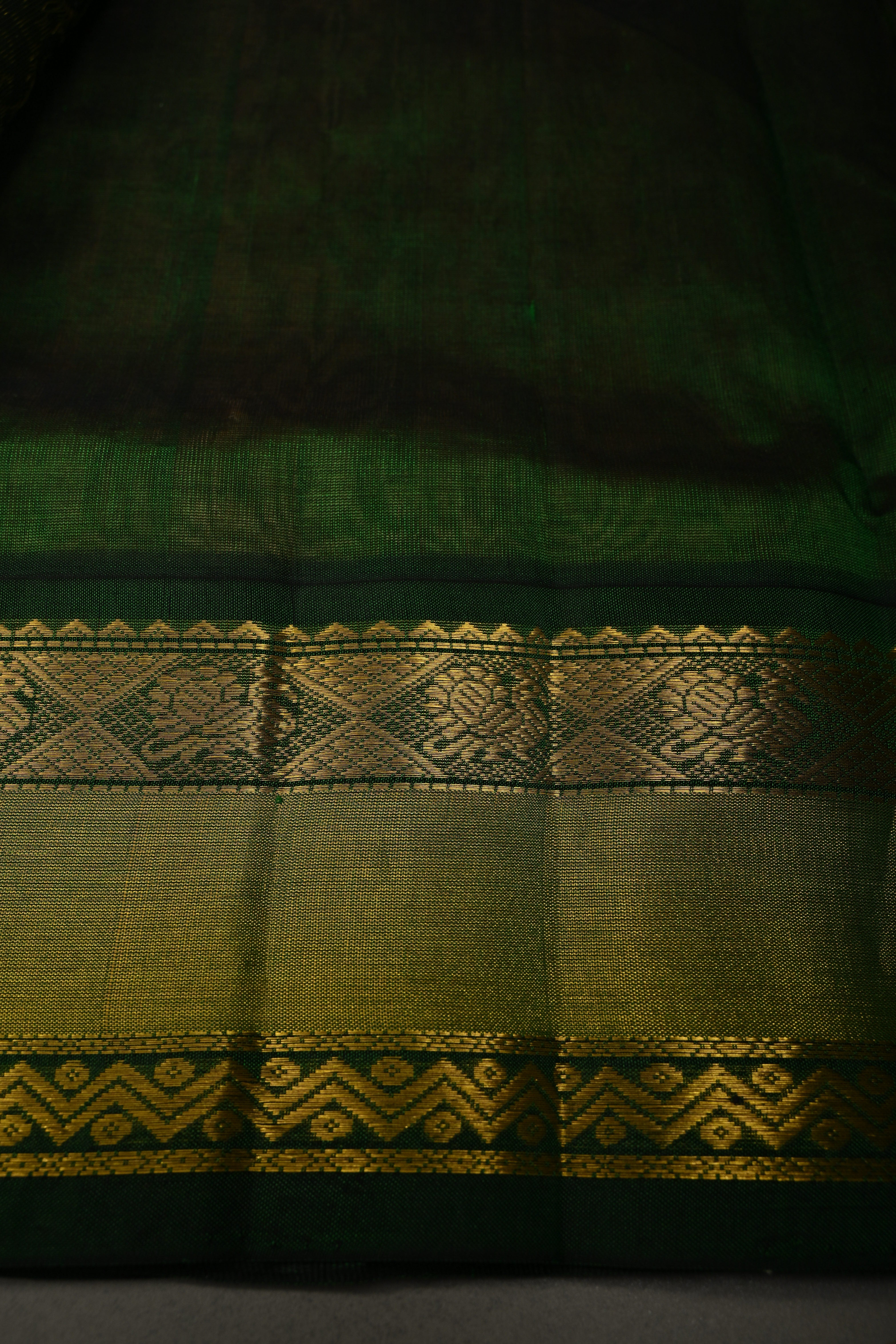 Peach Pink on Kanchi Silk Cotton Saree with Peacock Buttas and Contrast Zari Border | Shobitam