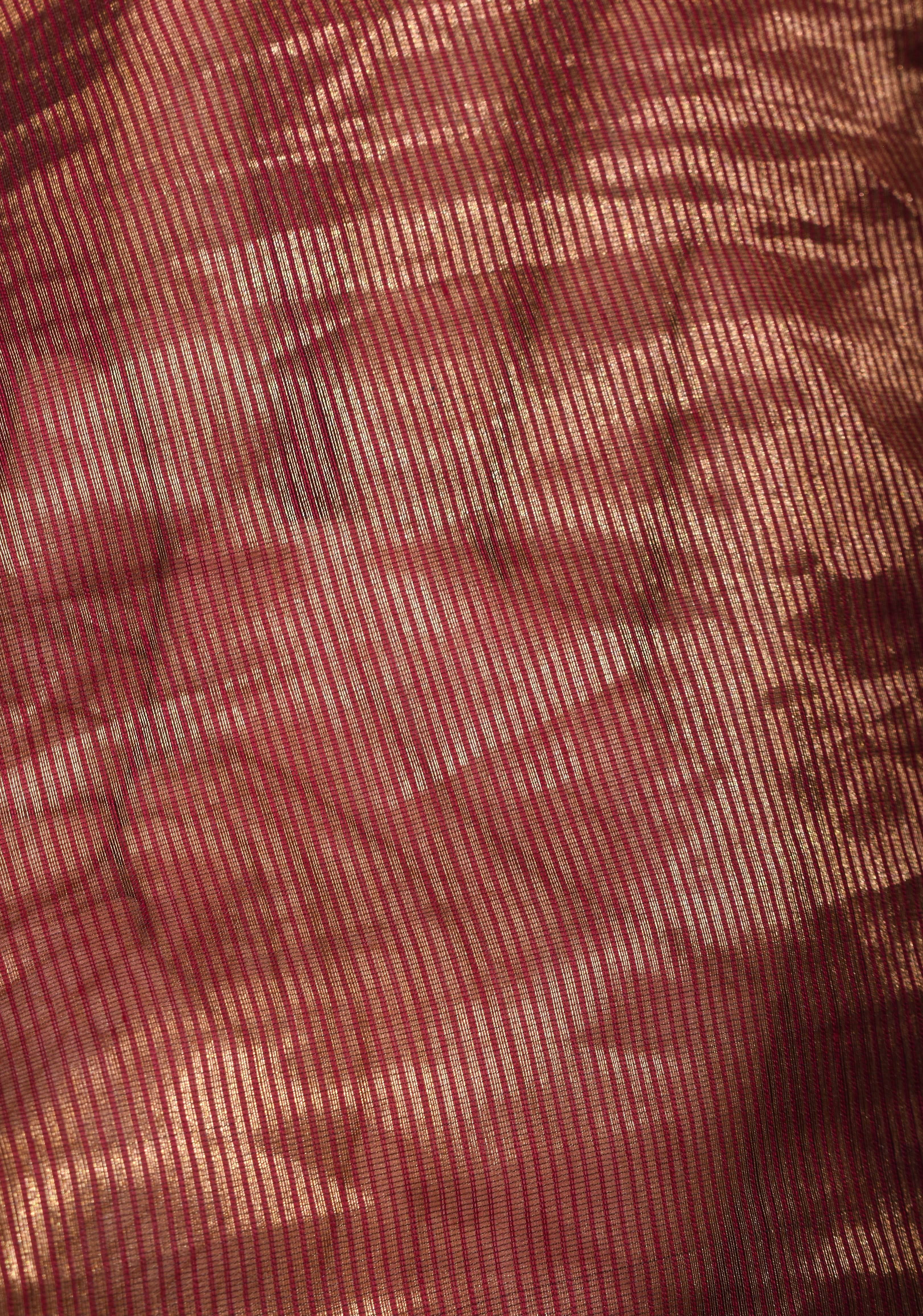 Exquisite Half and Half Maroon and Zari Tissue Maheshwari Silk Cotton Saree | Shobitam