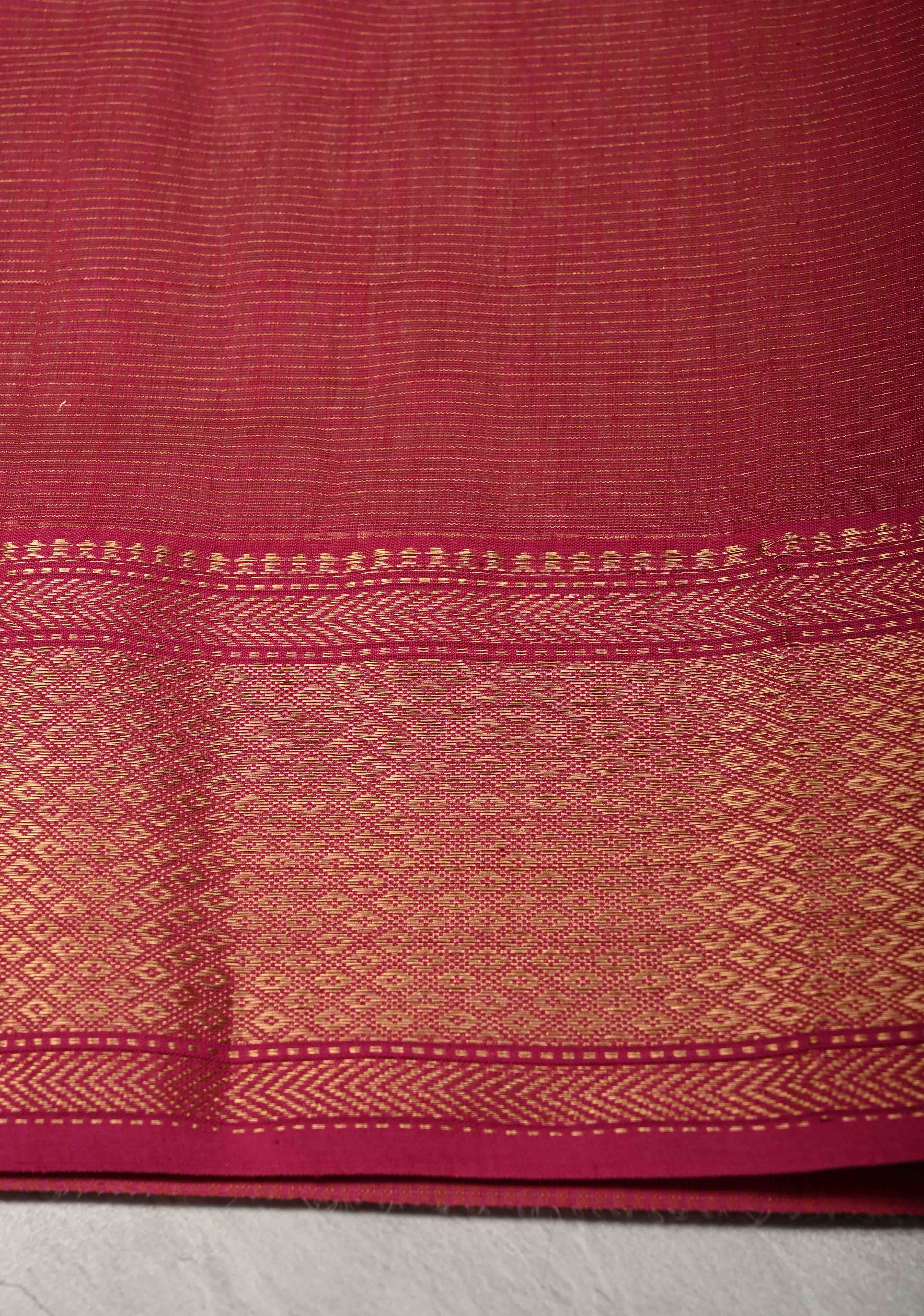 Yellow Handwoven Maheshwari Silk Cotton Saree with Tissue Checks and Contrast Zari Border | Shobitam