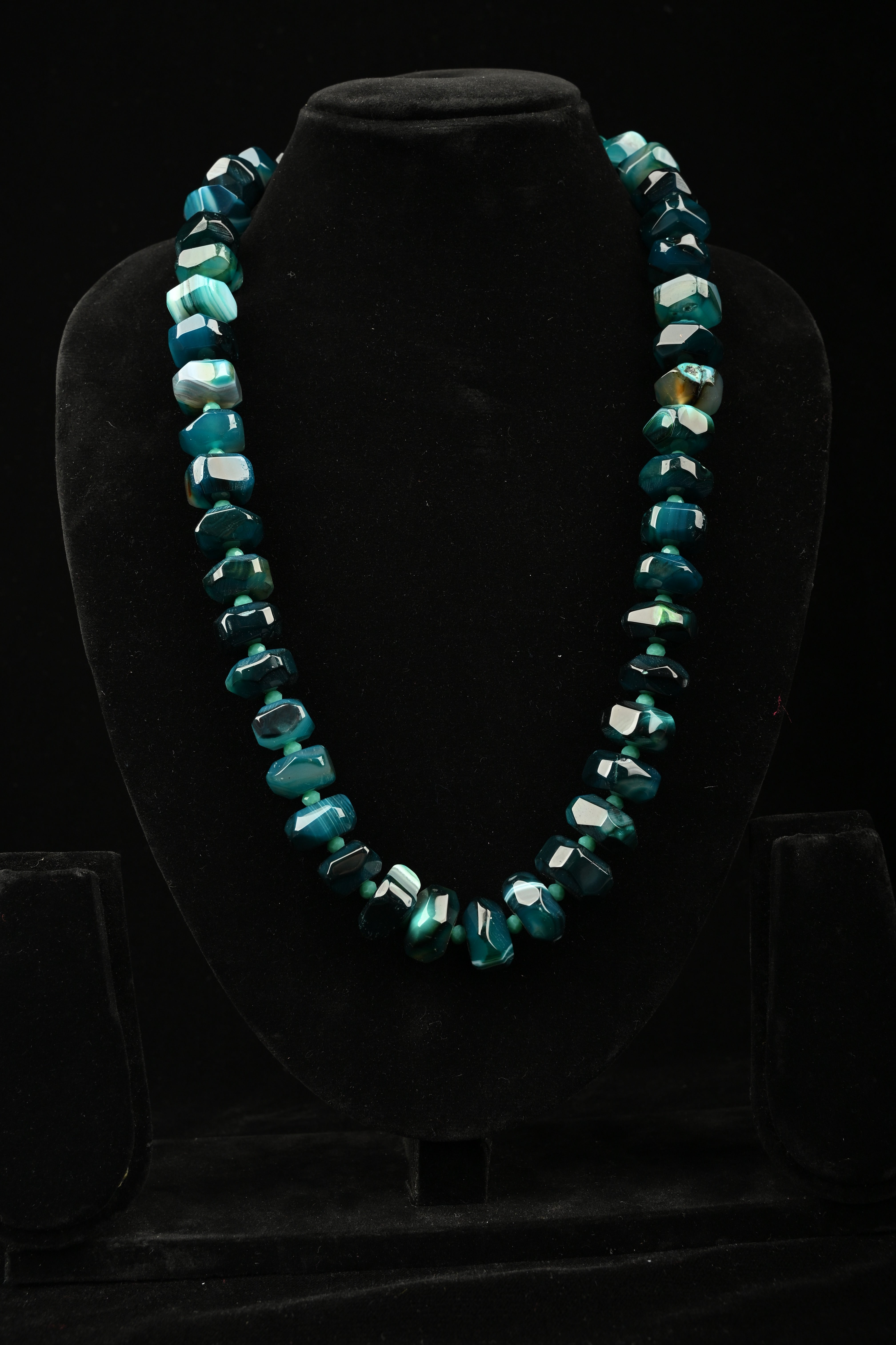 Tide Green Onyx Statement Necklace | Shobitam
