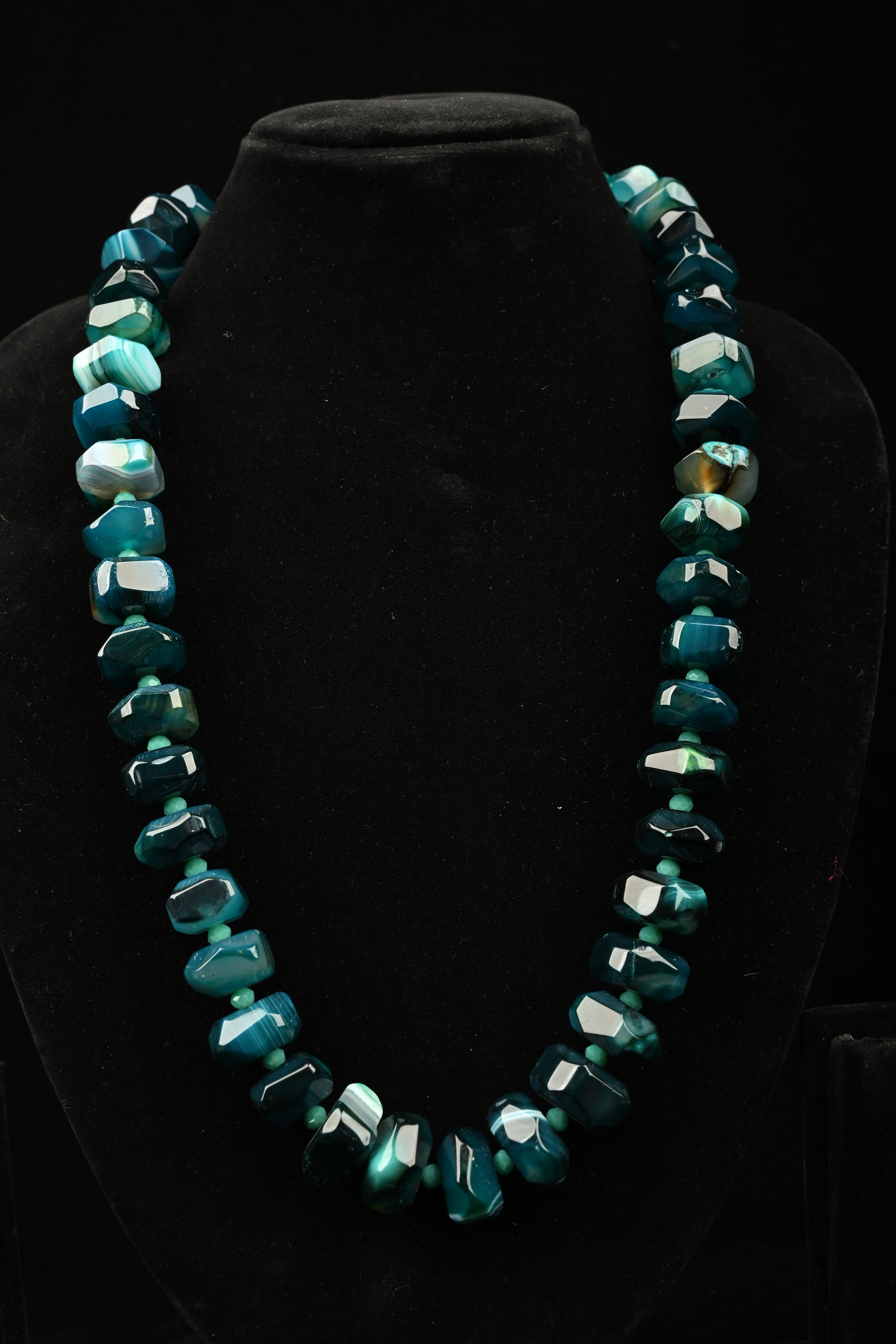 Tide Green Onyx Statement Necklace | Shobitam