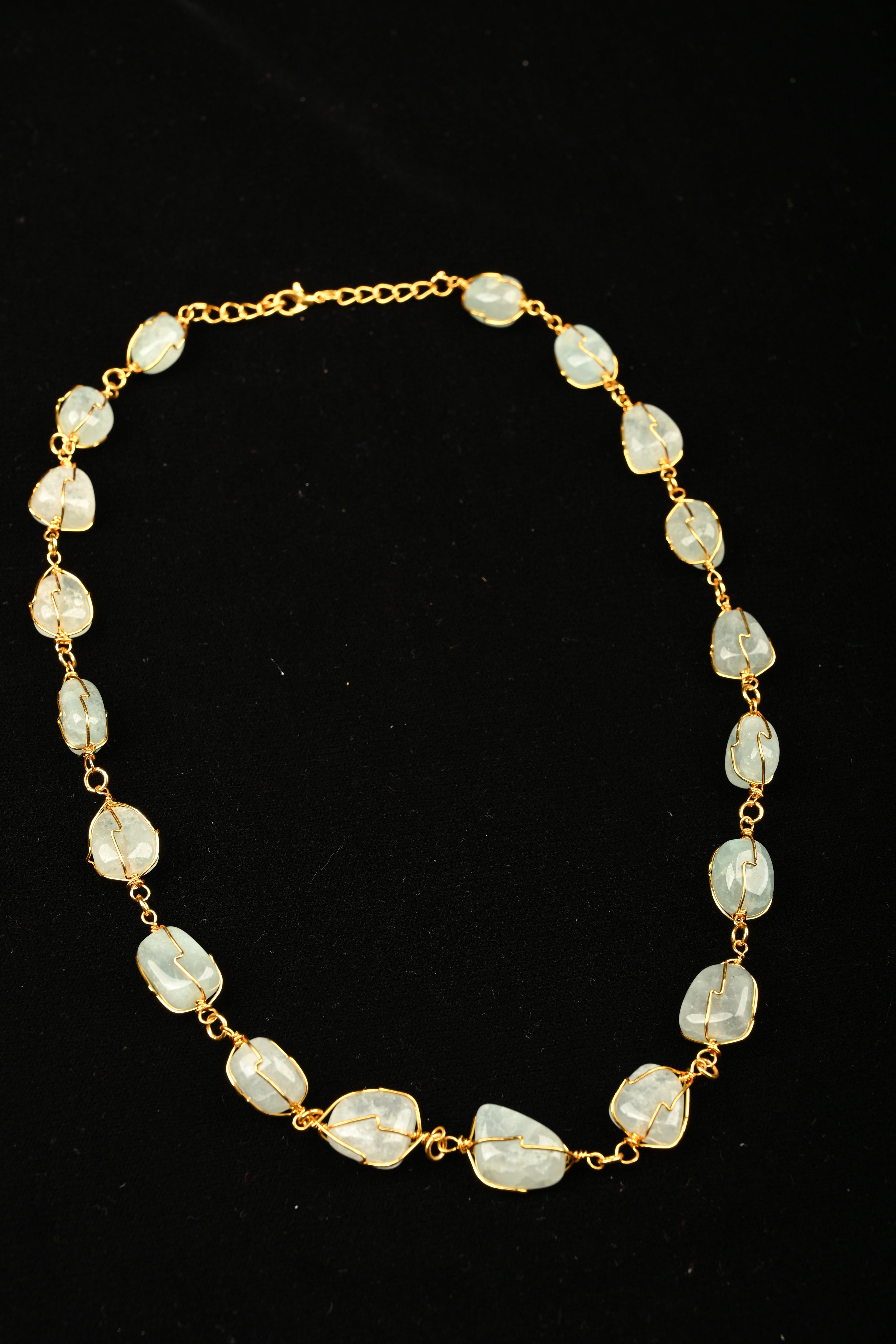Sky Blue Quartz Statement Necklace | Shobitam