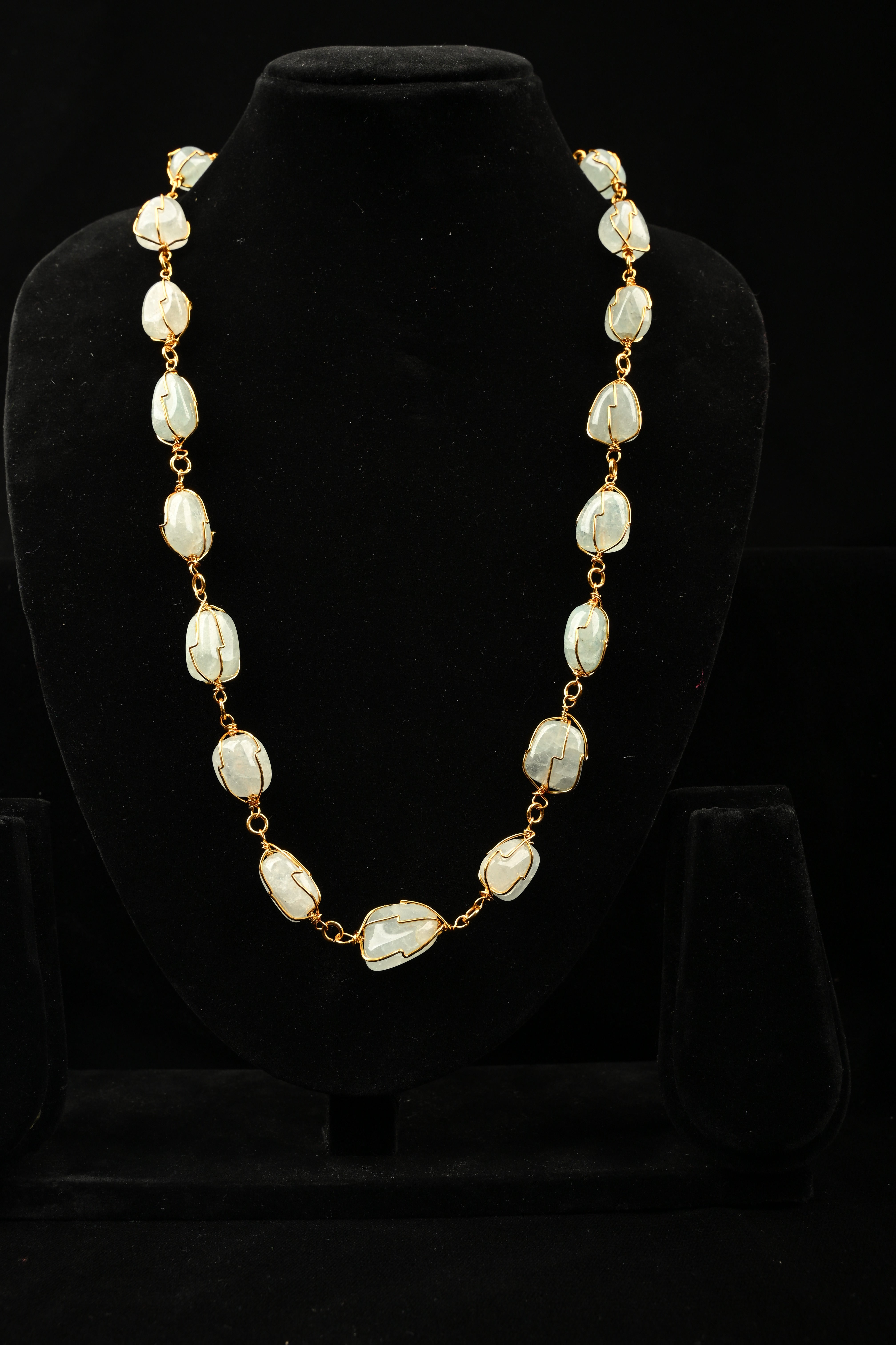 Sky Blue Quartz Statement Necklace | Shobitam