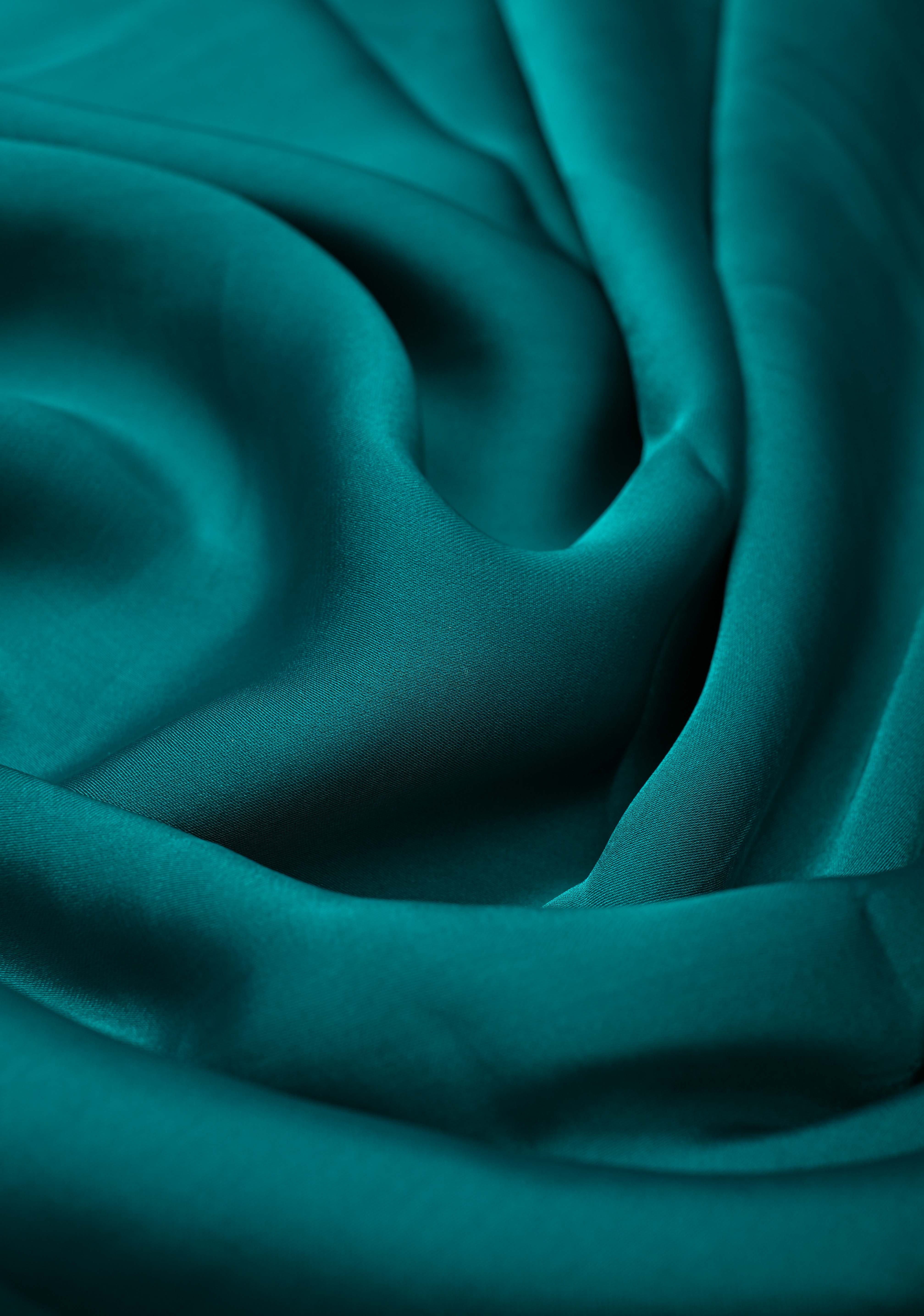 Teal  Satin Geoergette Saree with minimal cutdana borders | Shobitam