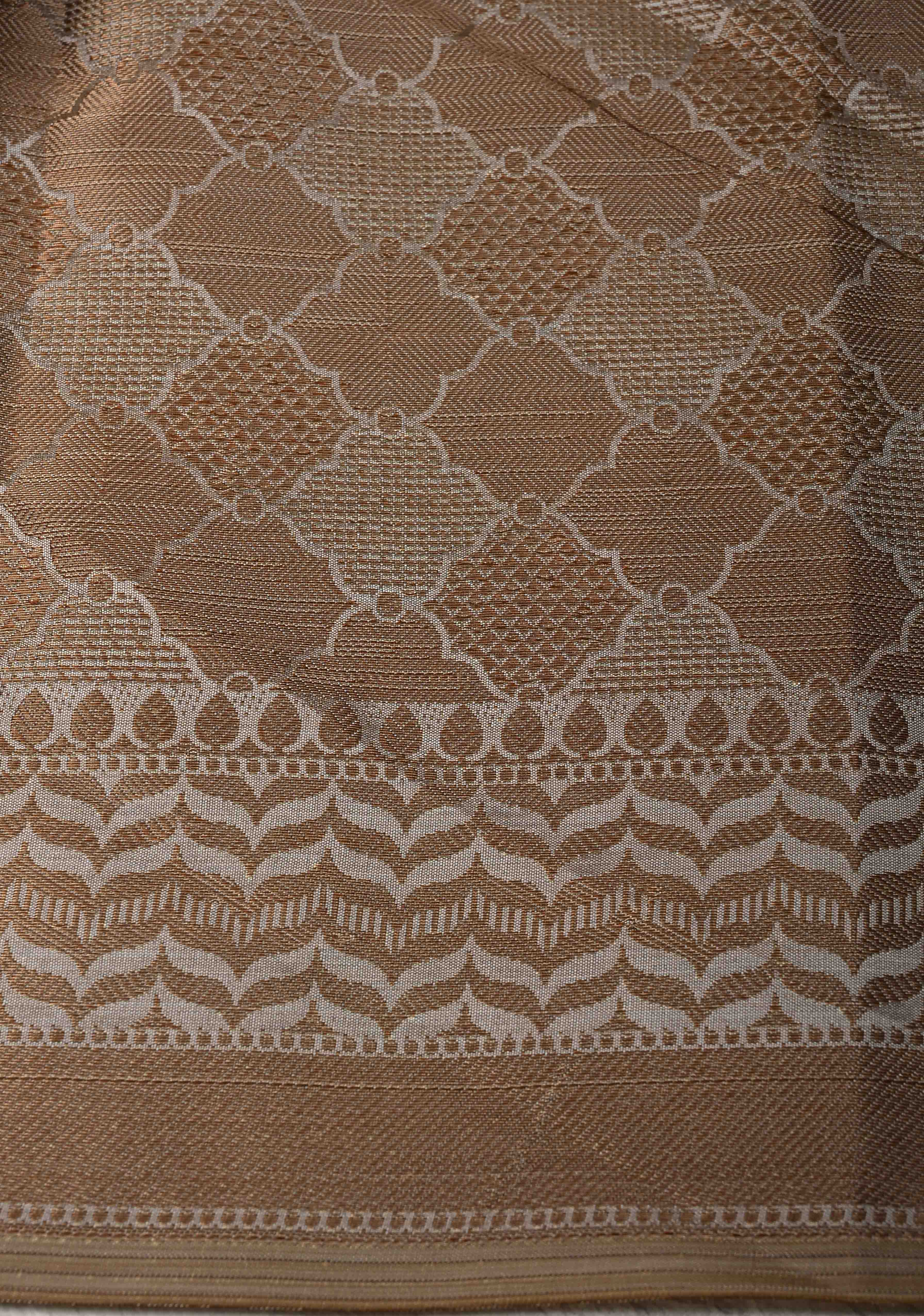 Semi Tussar Silk Saree with Kalamkari Digital Print in Gray | Shobitam