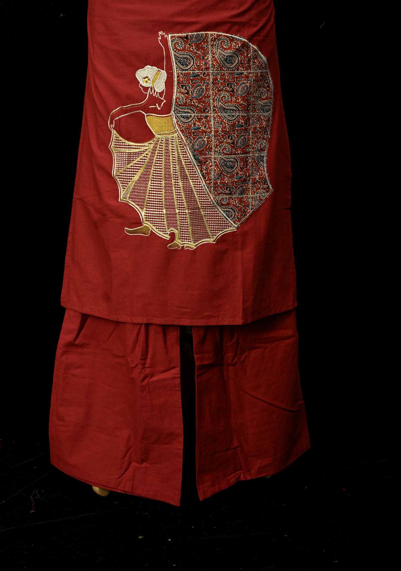 Maroon Cotton Dola Daman Ethnic Coord Set | Made to Order