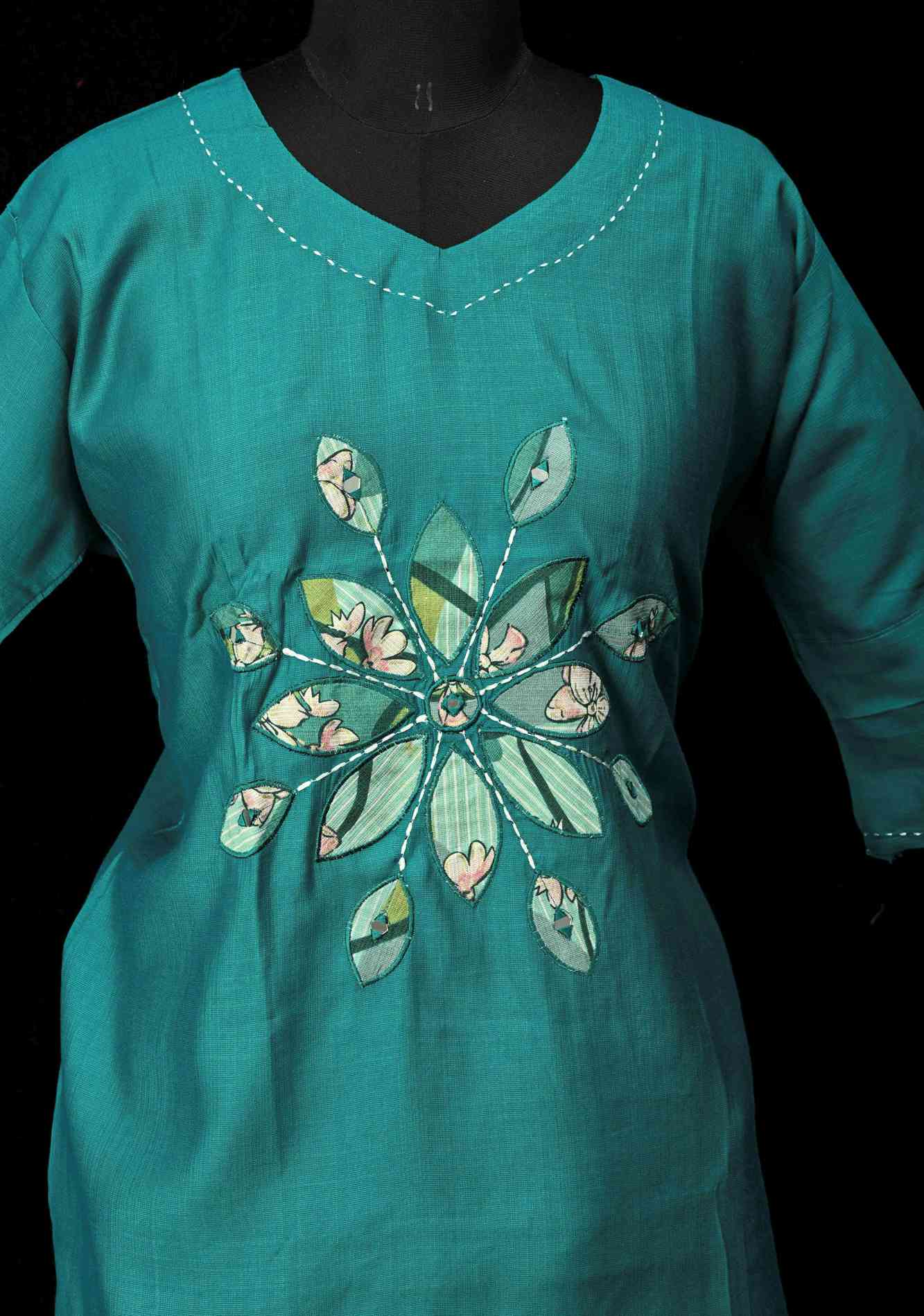 Teal Blue Vartican Cotton Coord Set | Made to Order