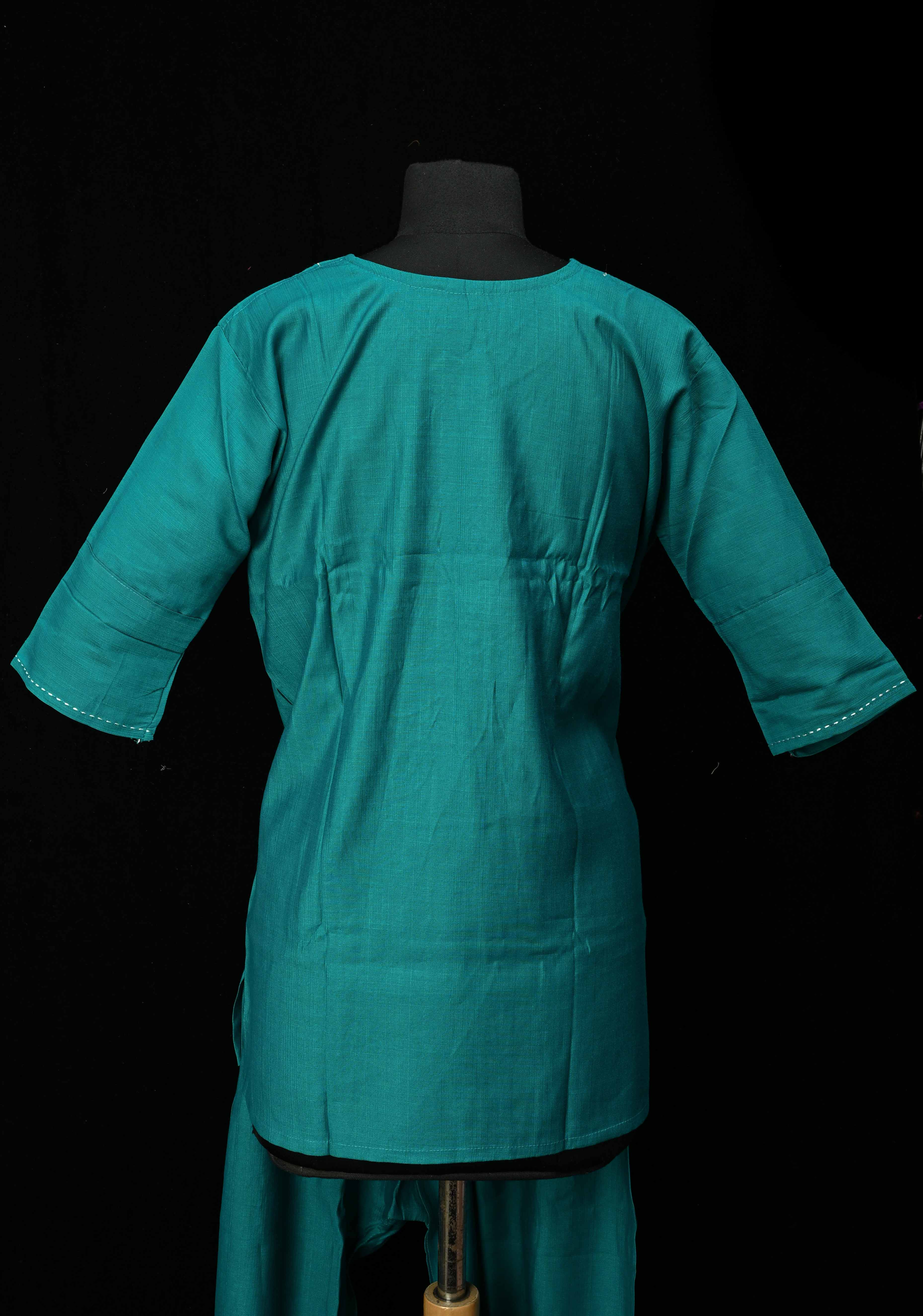 Teal Blue Vartican Cotton Coord Set | Made to Order | SHOBITAM