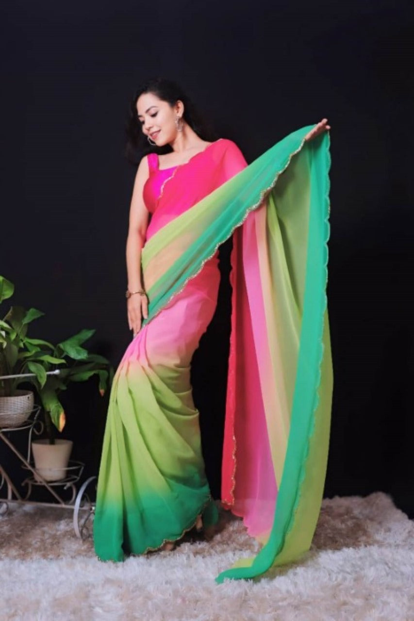 Ready to Wear One Minute Sarees Prestitched Sarees customised Plus Size 