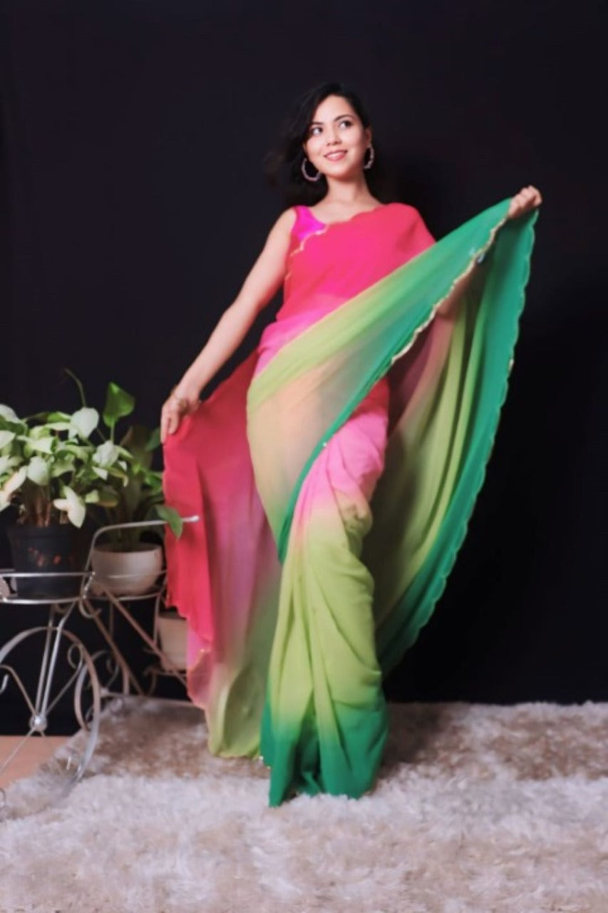 Ready to Wear One Minute Sarees Prestitched Sarees customised Plus Size 