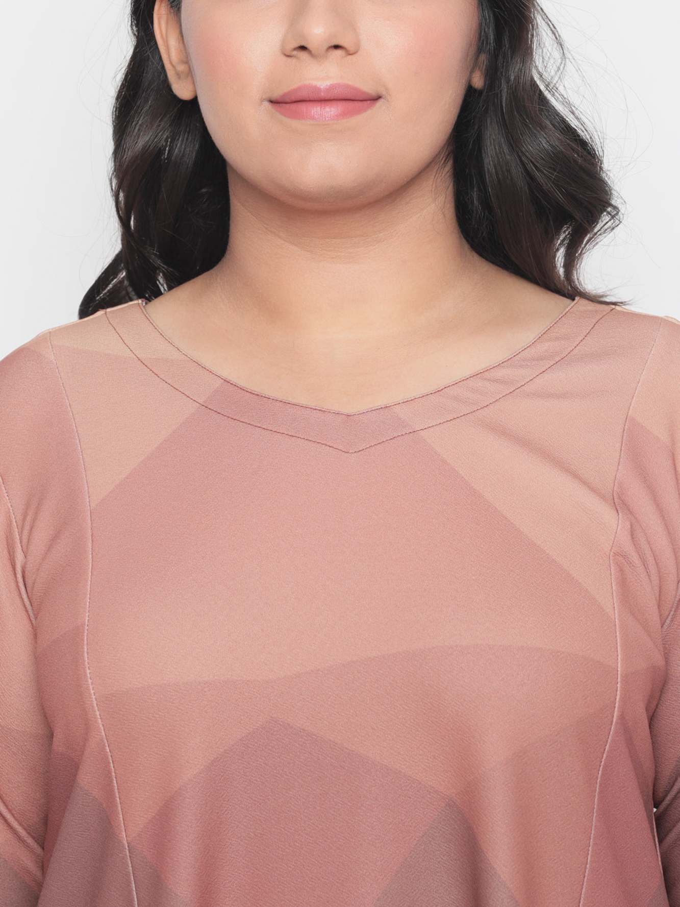 Dusty SandStone Plus Size Midi Dress Ombre for Women | Made to Order