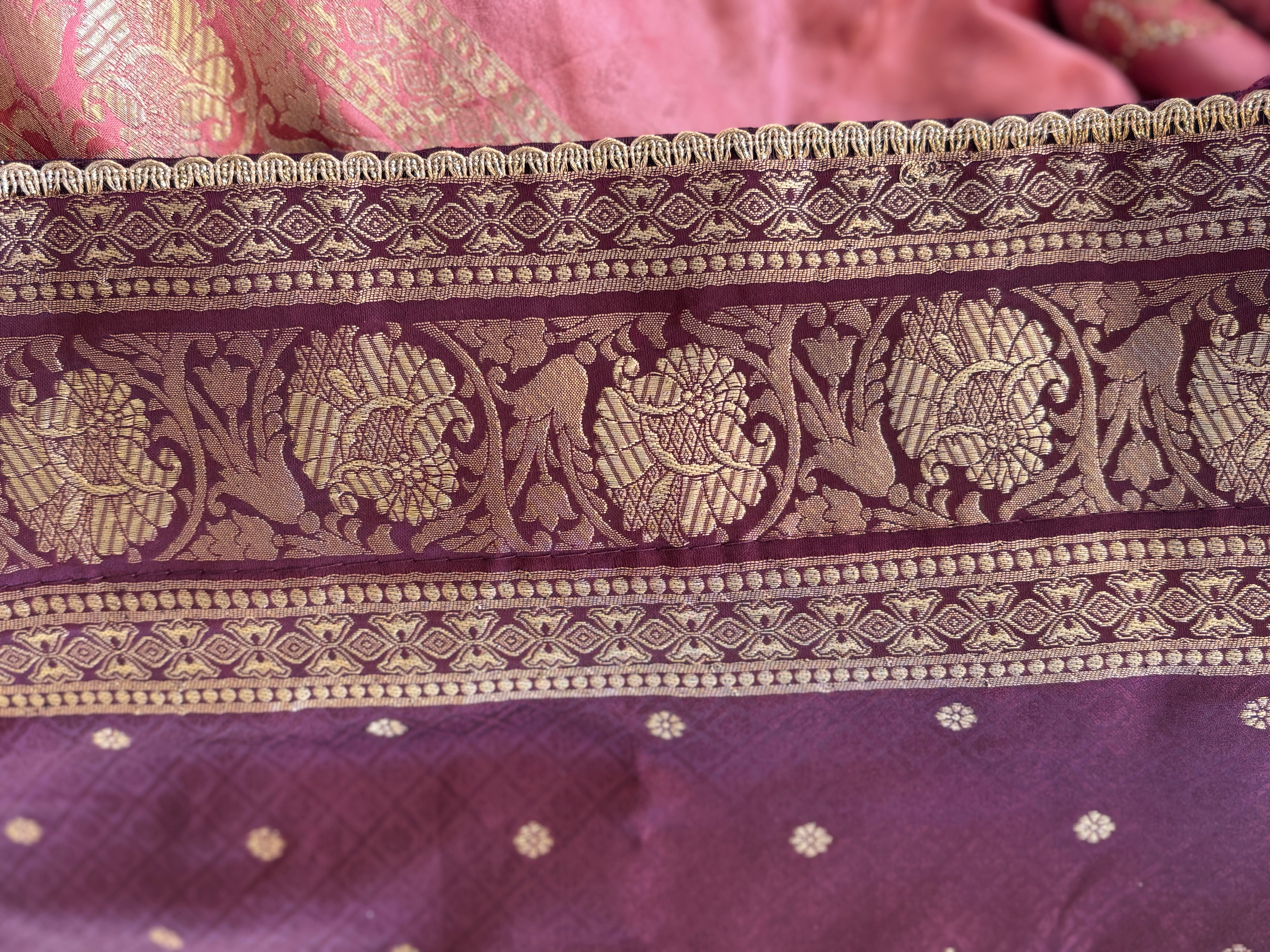 Designer Banarasi Satin Silk With Heavily Stone Embellished Palla, ornate blouse piece and Ready To Wear Saree