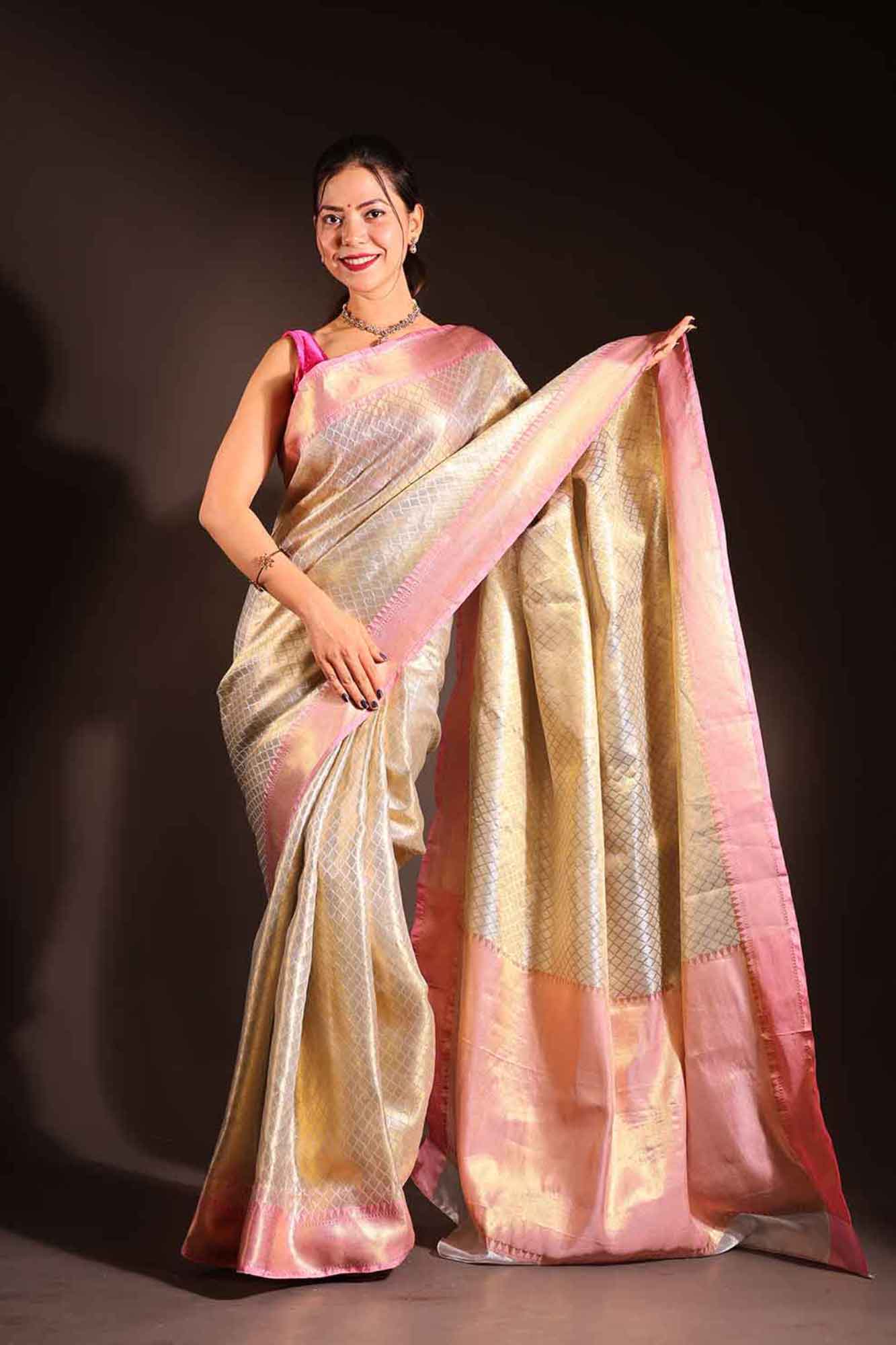 Deepika Padukone inspired festive one minute saree