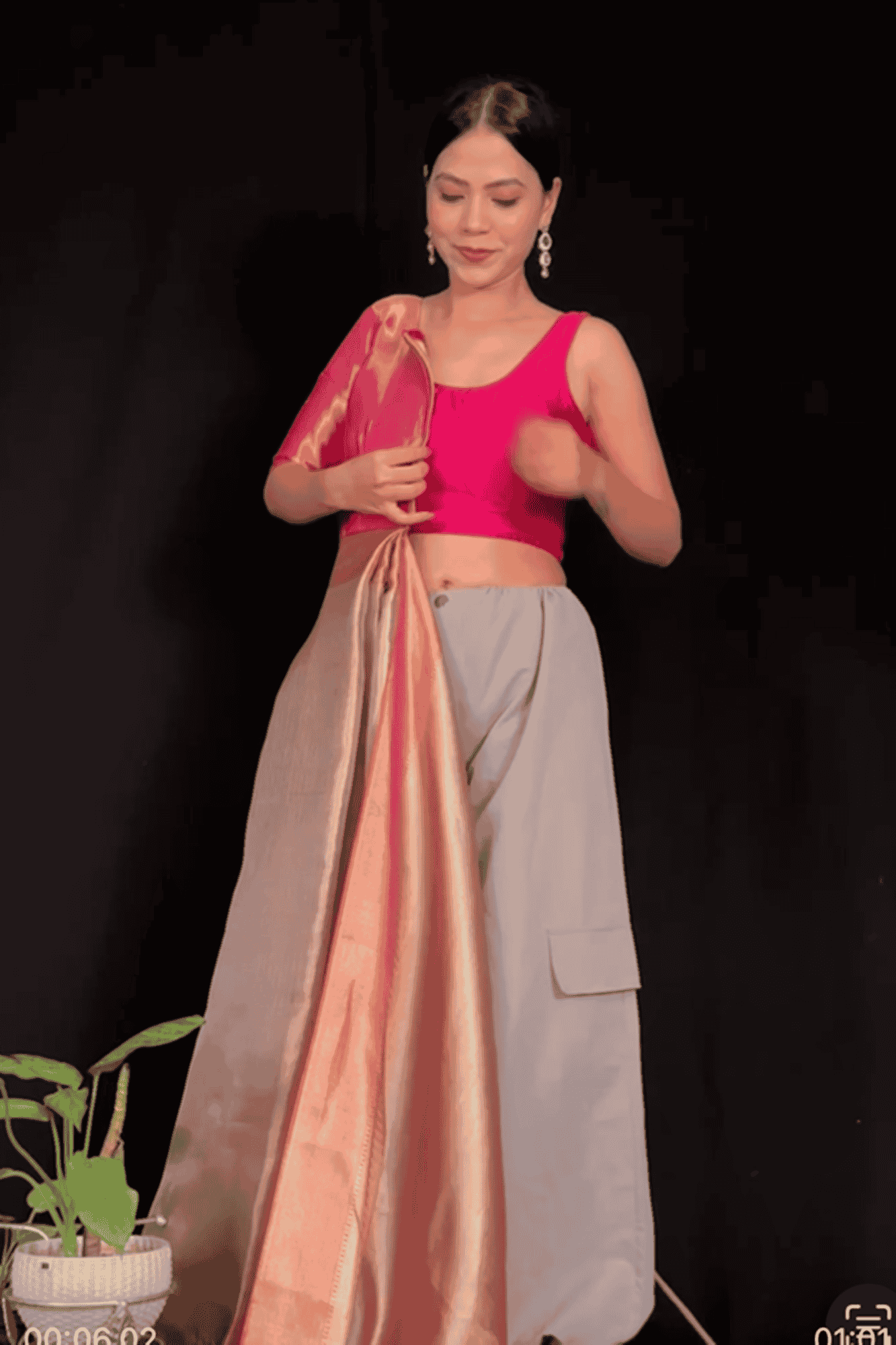 Zip & Go Saree : Jyothika Inspired Premium Tissue Silk With Soild Zari Border zip and go saree