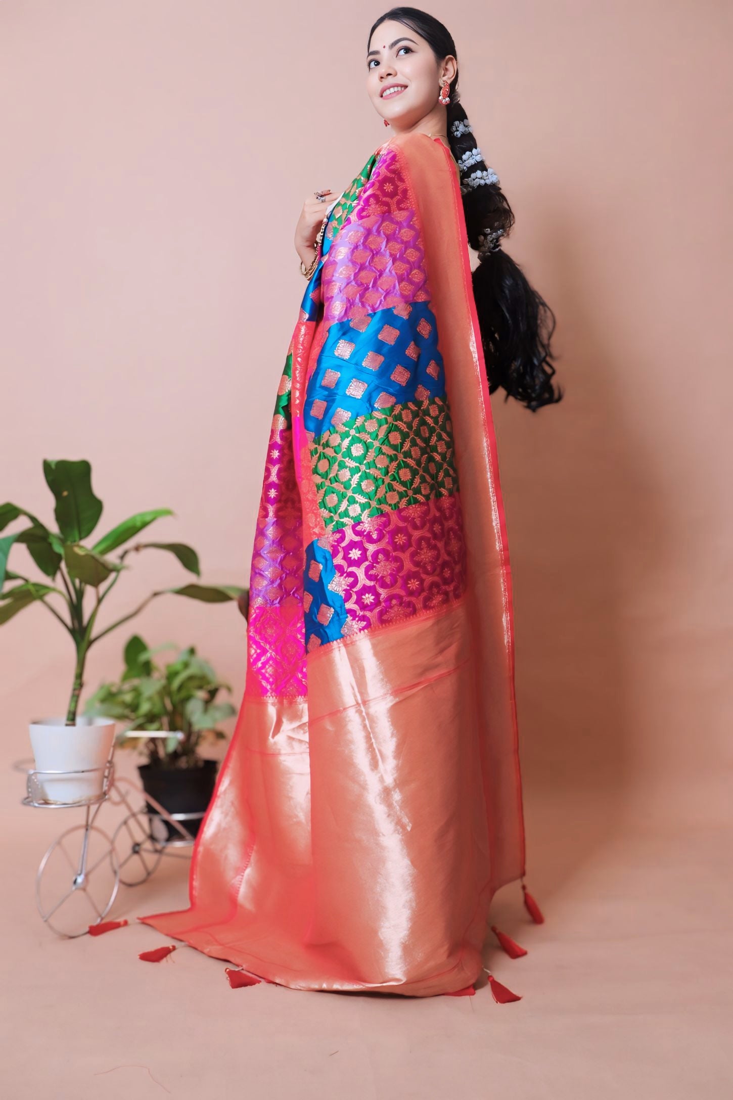 Nita Ambani inspired designer Soft prestitched ready to wear saree