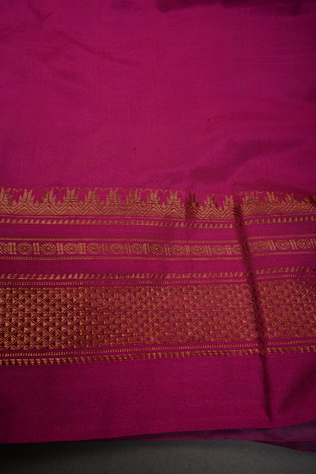 Gray Ilkal Weave Silk Cotton Bagalkote Saree with Zari Checks and Contrast Zari Border | SHOBITAM