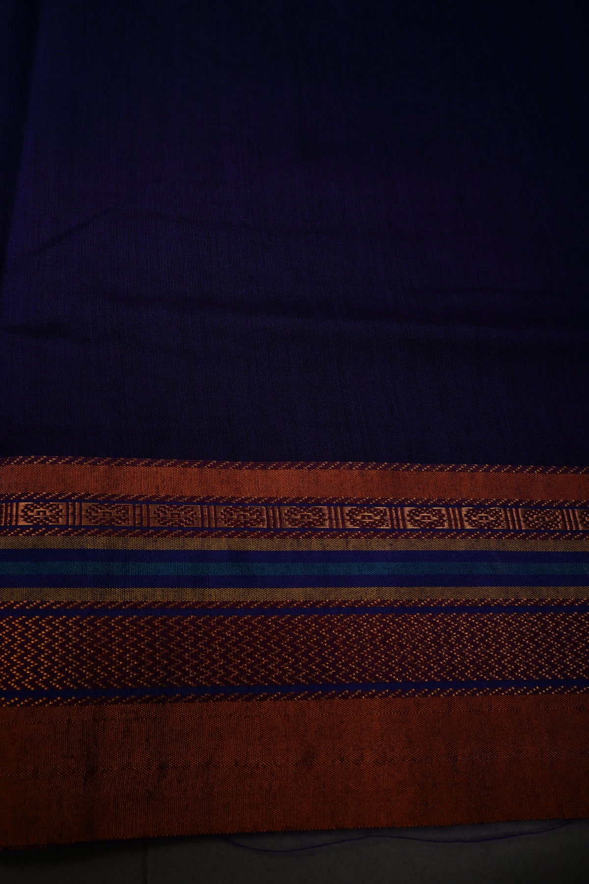 Ink Purple Ilkal Art Silk Saree with Kasuti Style Machine Embroidery and Contrast Zari Border | SHOBITAM