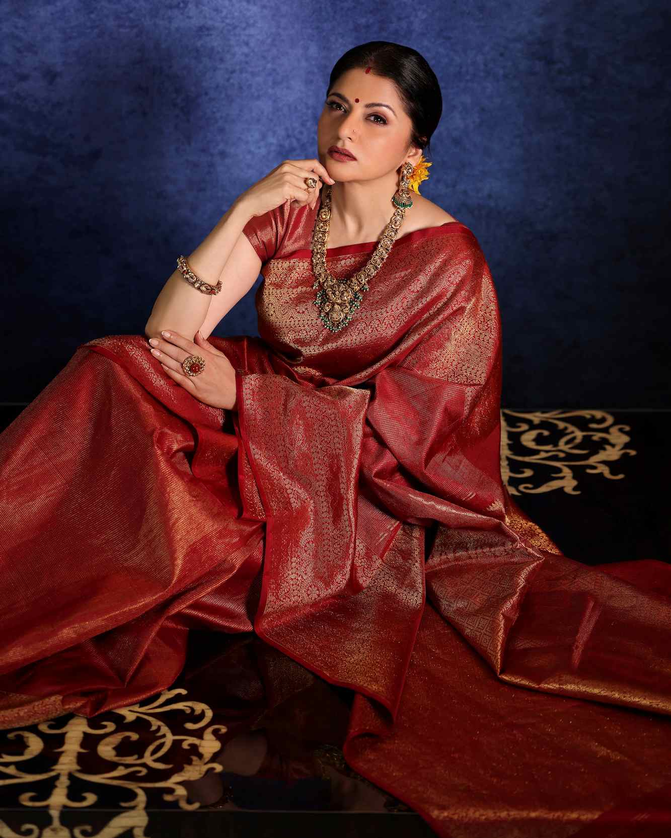 Stunning Brick Red Gadwal Silk Saree with Podi-Kattam Zari Checks and Wide Zari Border | SILK MARK CERTIFIED Ready To Wear Saree