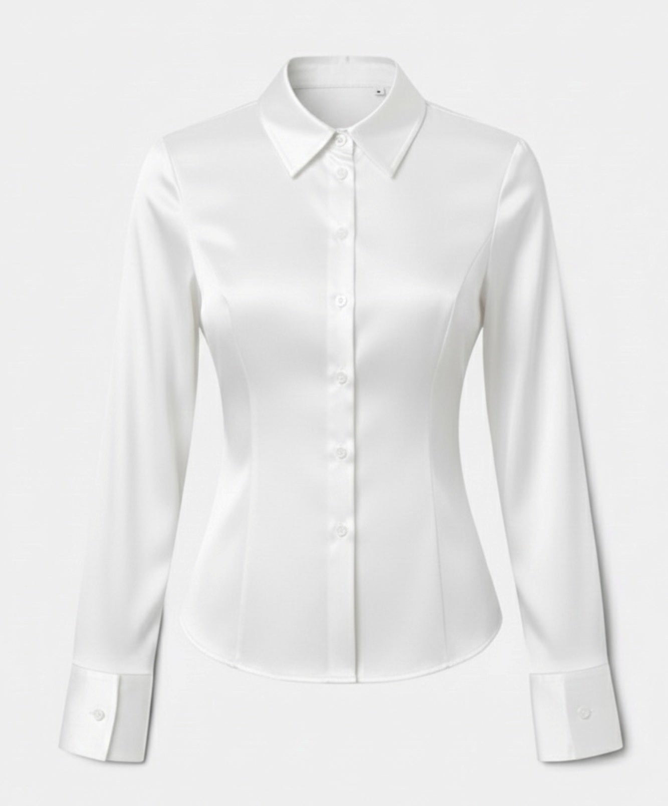 Satin Fitted Shirt  Luxe Fabric Everyday Office Look,