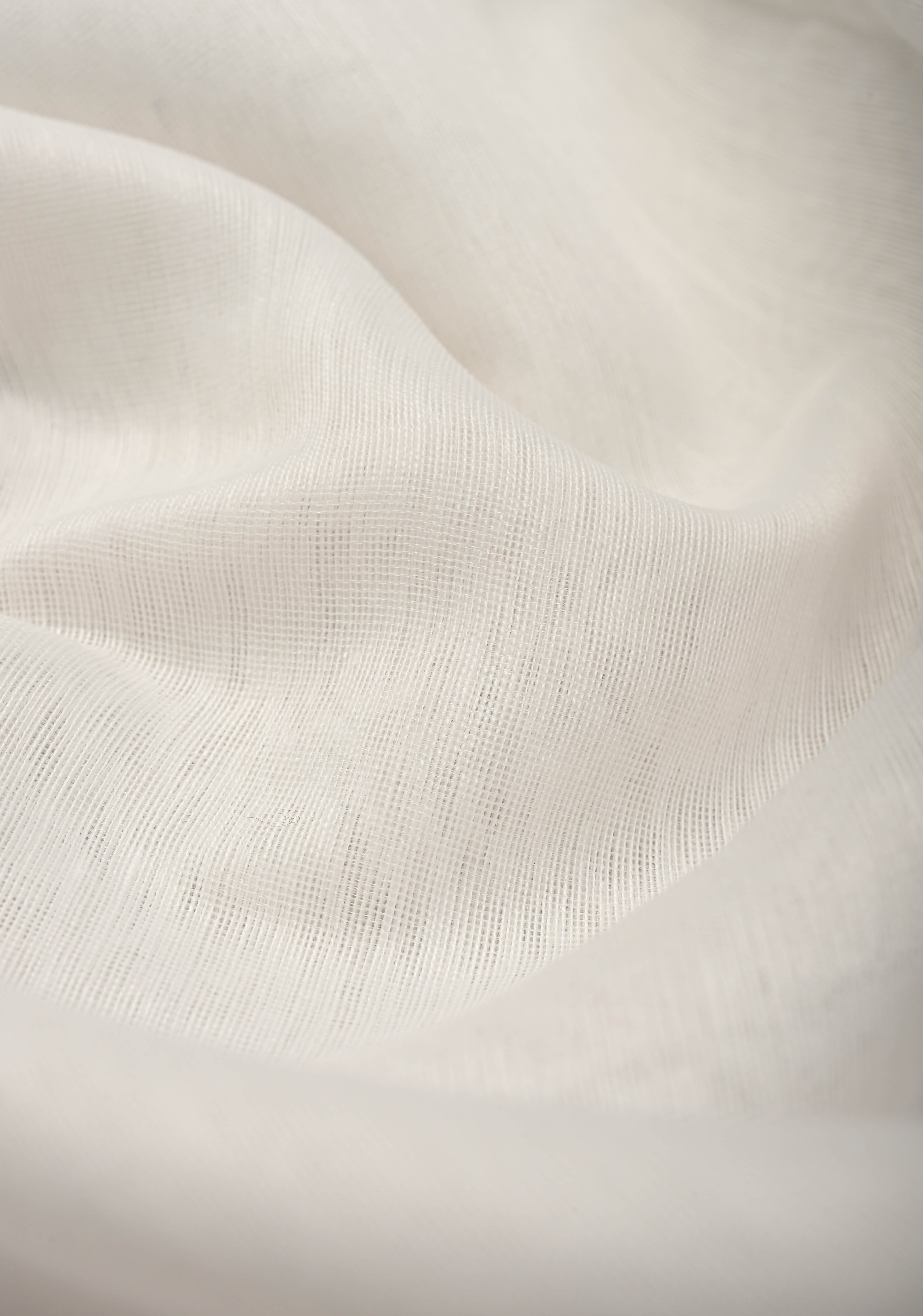 White Cotton Blend Saree with Sequins Border and Pallu | Shobitam