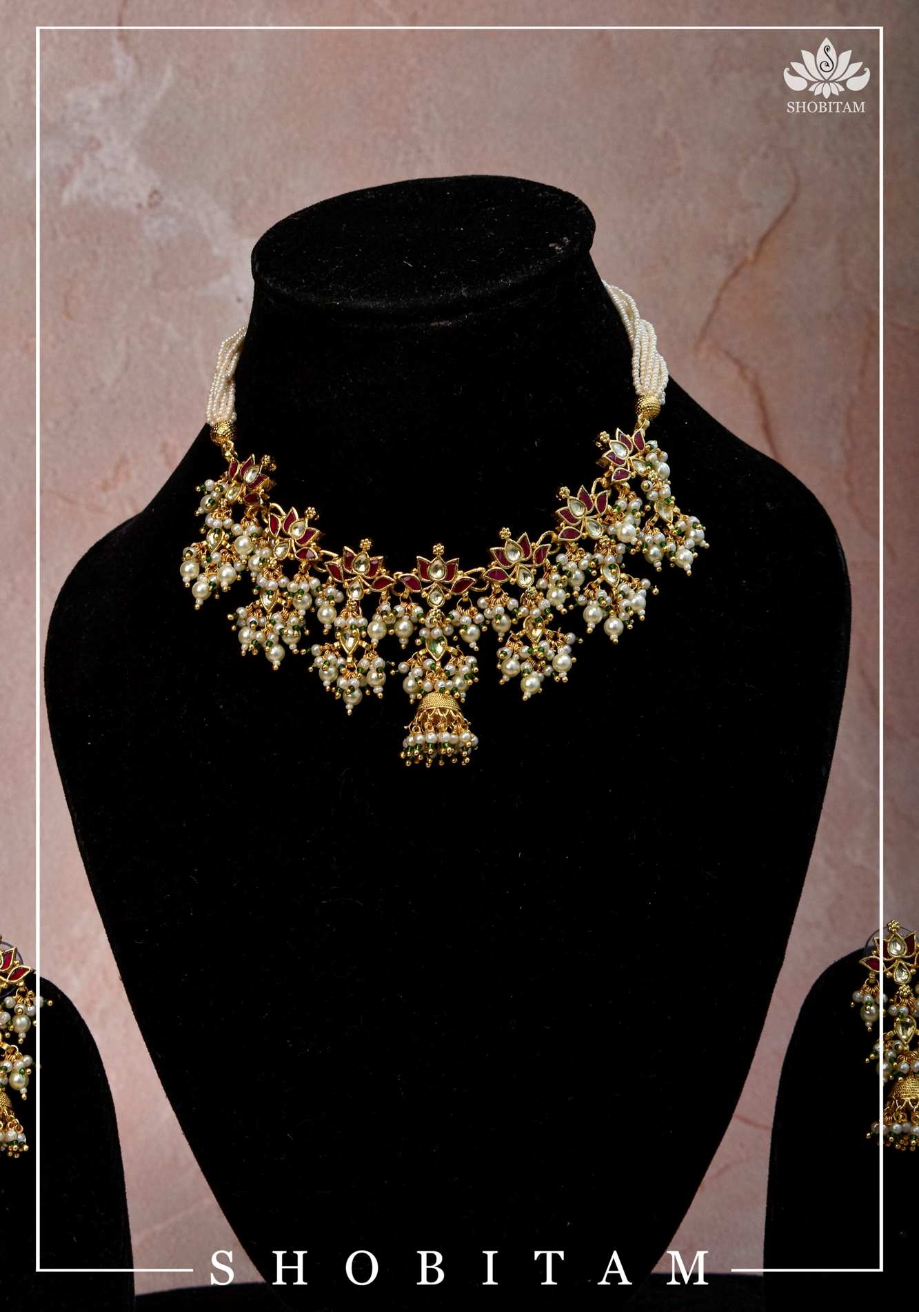 Ahmedabadi Kundan Lotus Design Choker Set