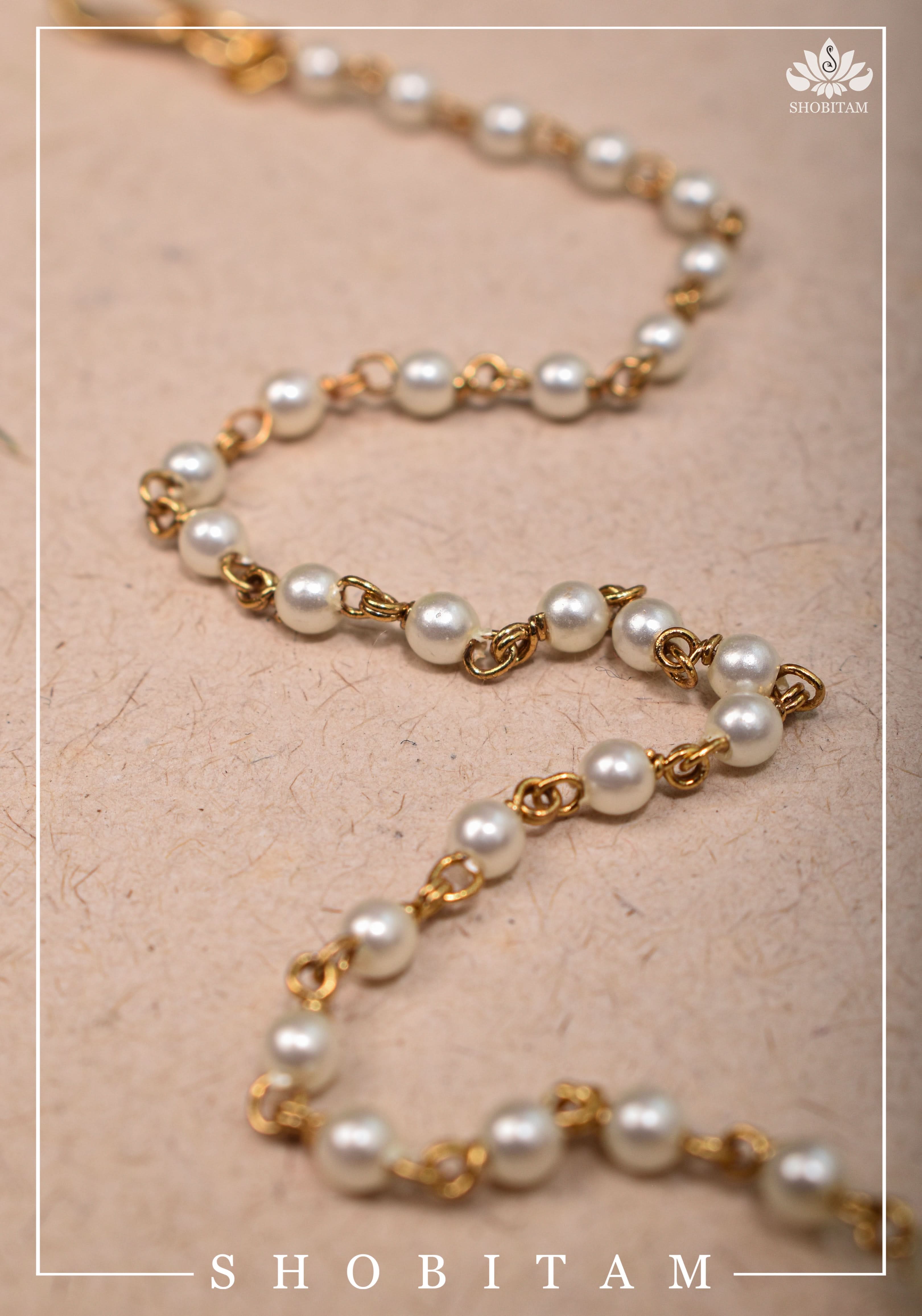 Celestial Kundan nath with non piece clasp, chain and hook | Shobitam