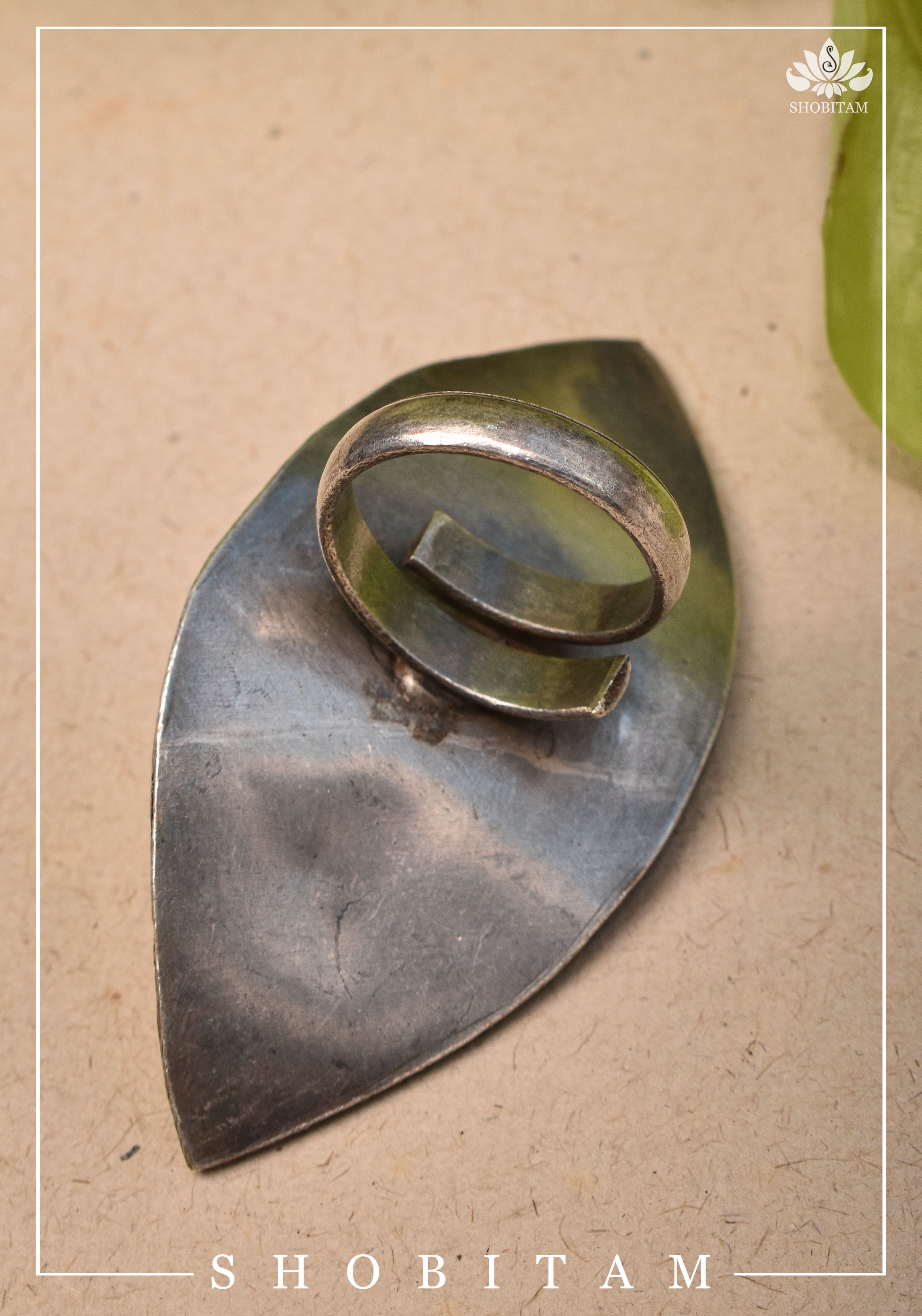 Canopy of Hope - Tree Motif Adjustable Oxidized Metal Finger Ring | Shobitam