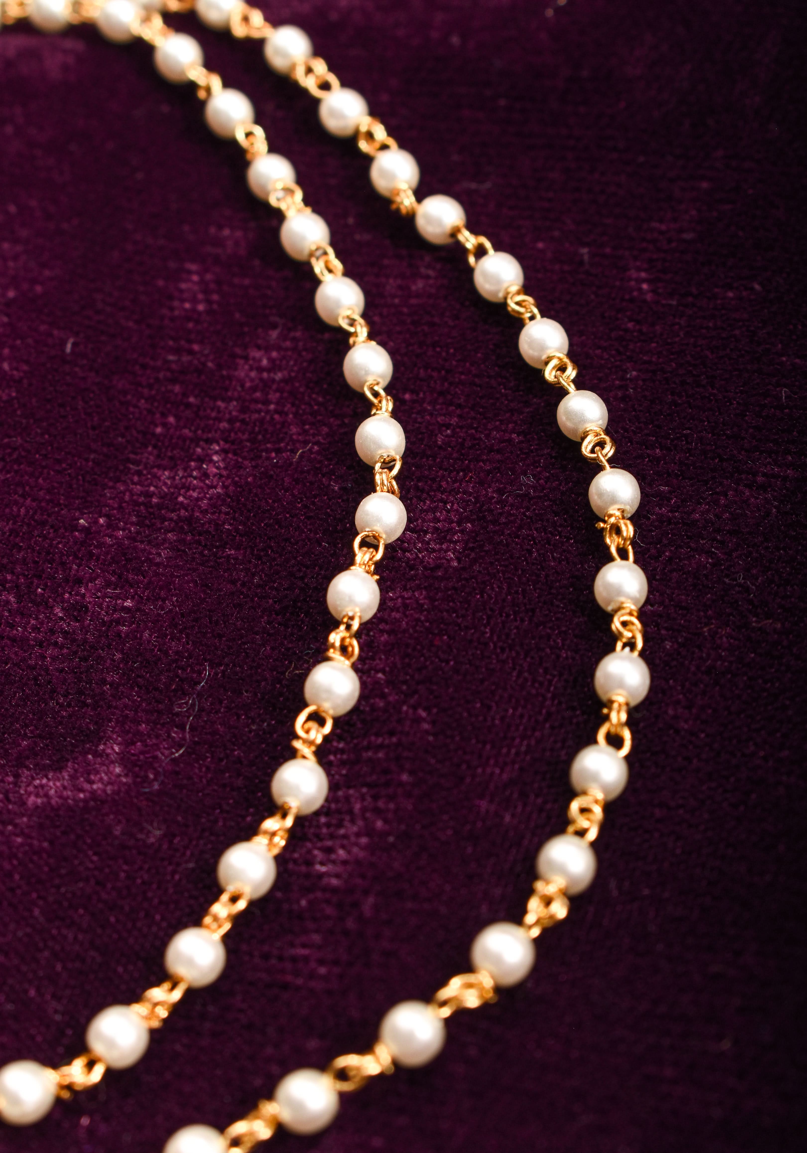 Non Piercing Nose Ring - Traditional Indian Nath with Polki Stones and Pearl Strand | Shobitam